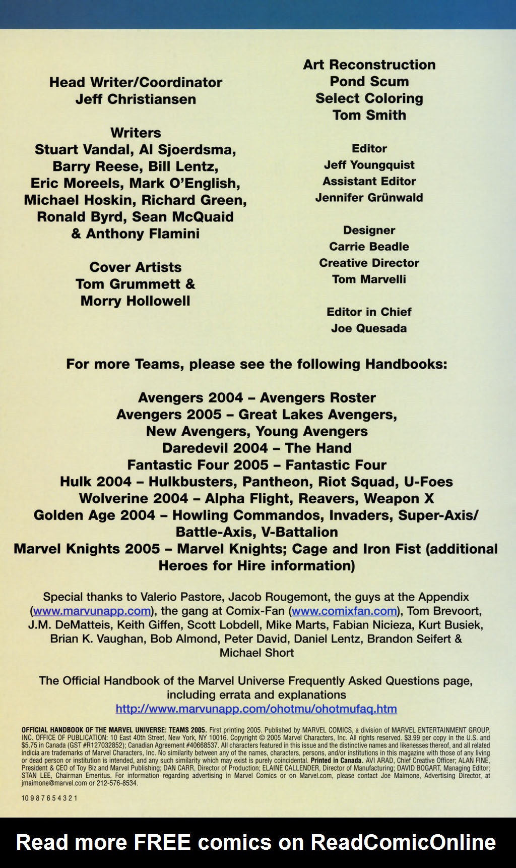 Read online Official Handbook of the Marvel Universe: Teams 2005 comic -  Issue # Full - 2