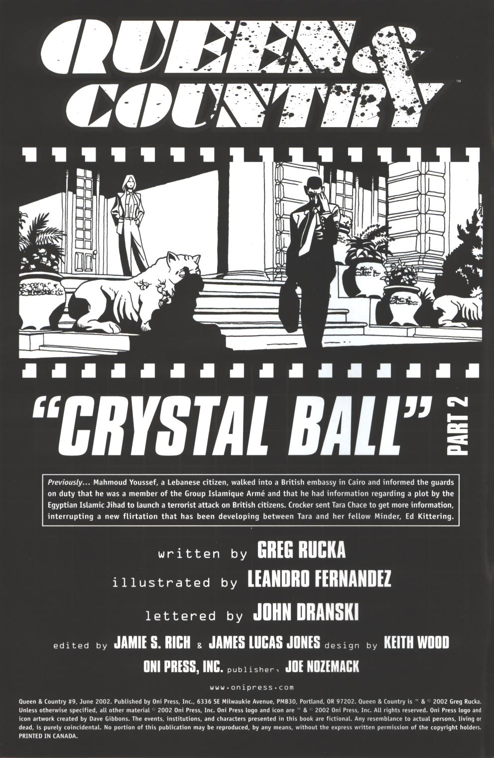 Read online Queen & Country comic -  Issue #9 - 2