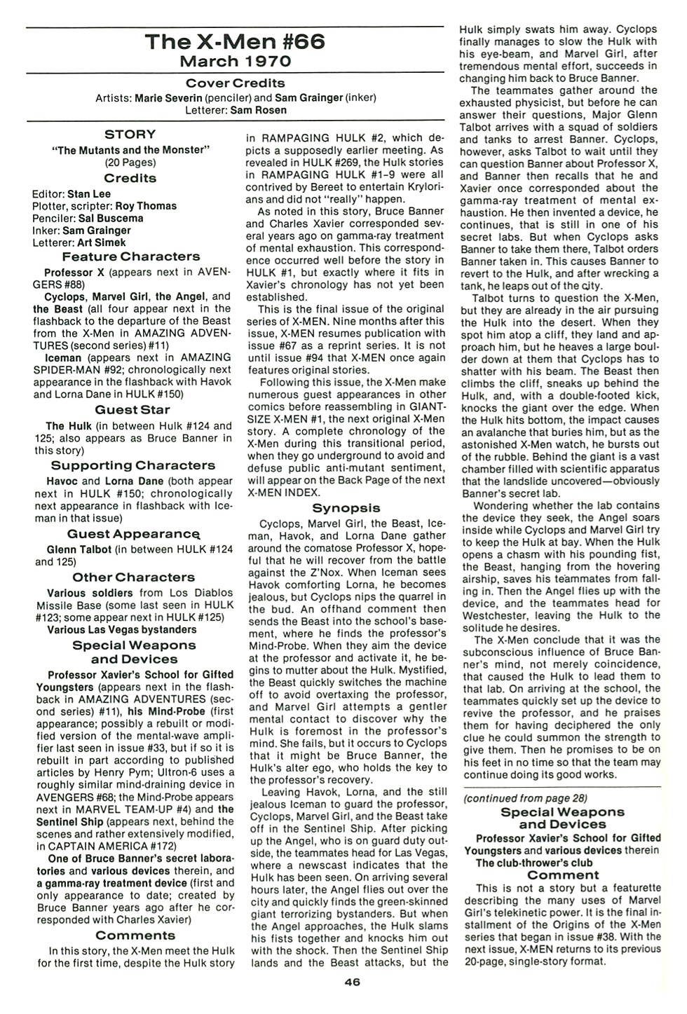 Read online The Official Marvel Index To The X-Men comic -  Issue #3 - 48