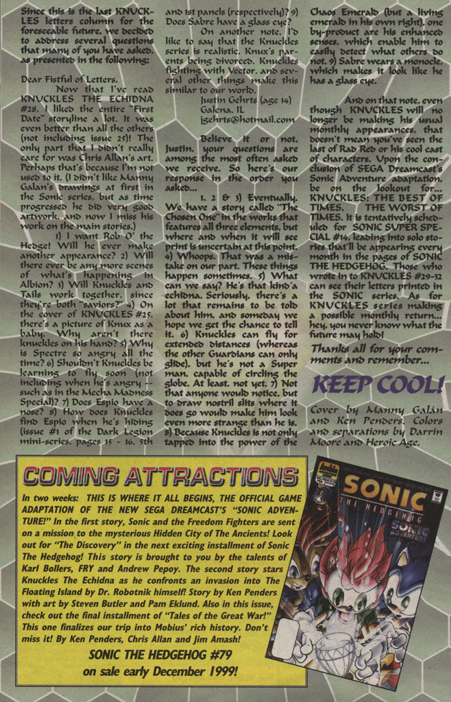 Read online Knuckles the Echidna comic -  Issue #32 - 30