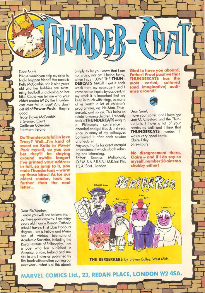 Read online ThunderCats (1987) comic -  Issue #28 - 16