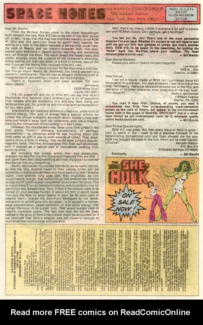 Read online ROM (1979) comic -  Issue #17 - 24