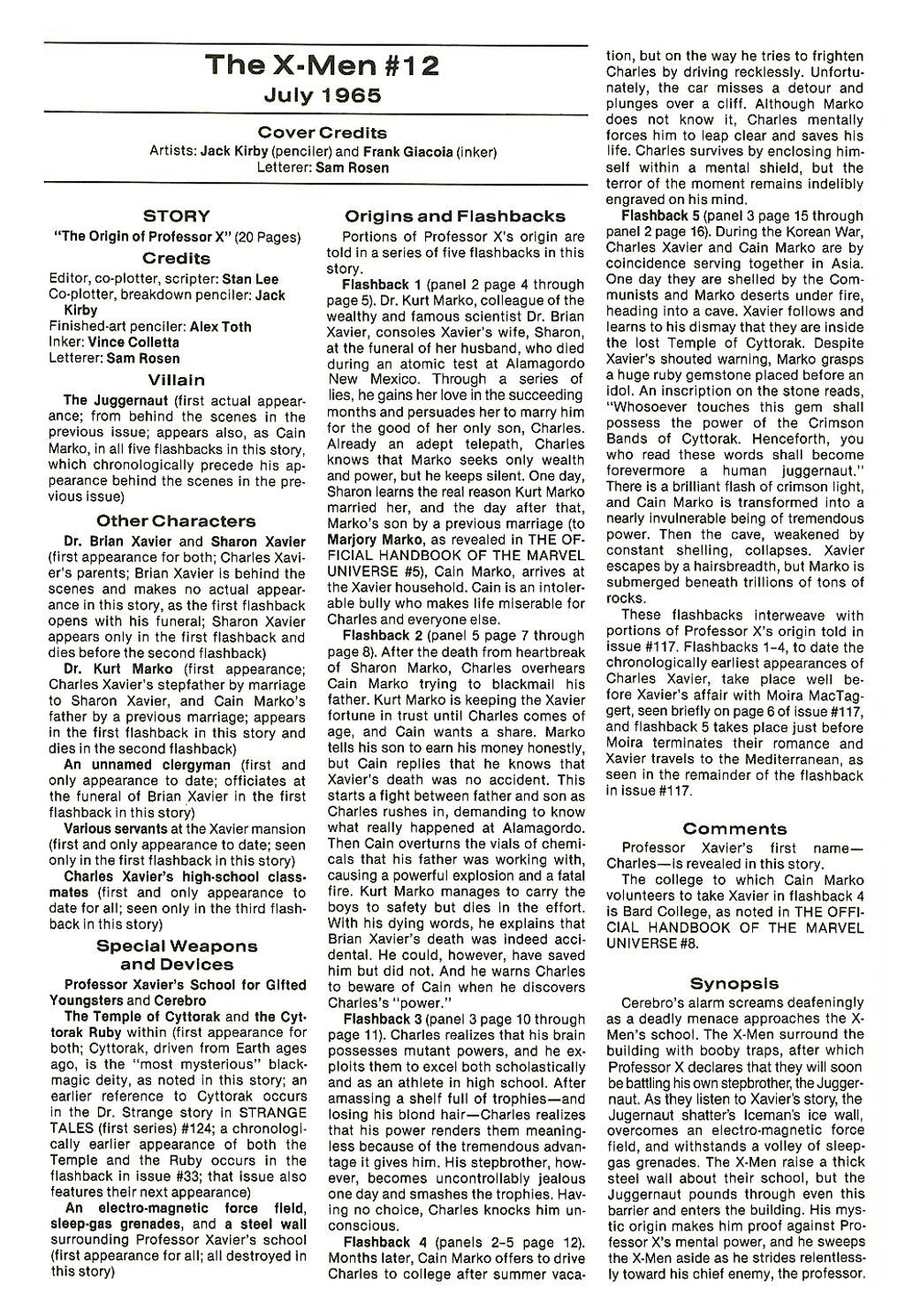 Read online The Official Marvel Index To The X-Men comic -  Issue #1 - 26