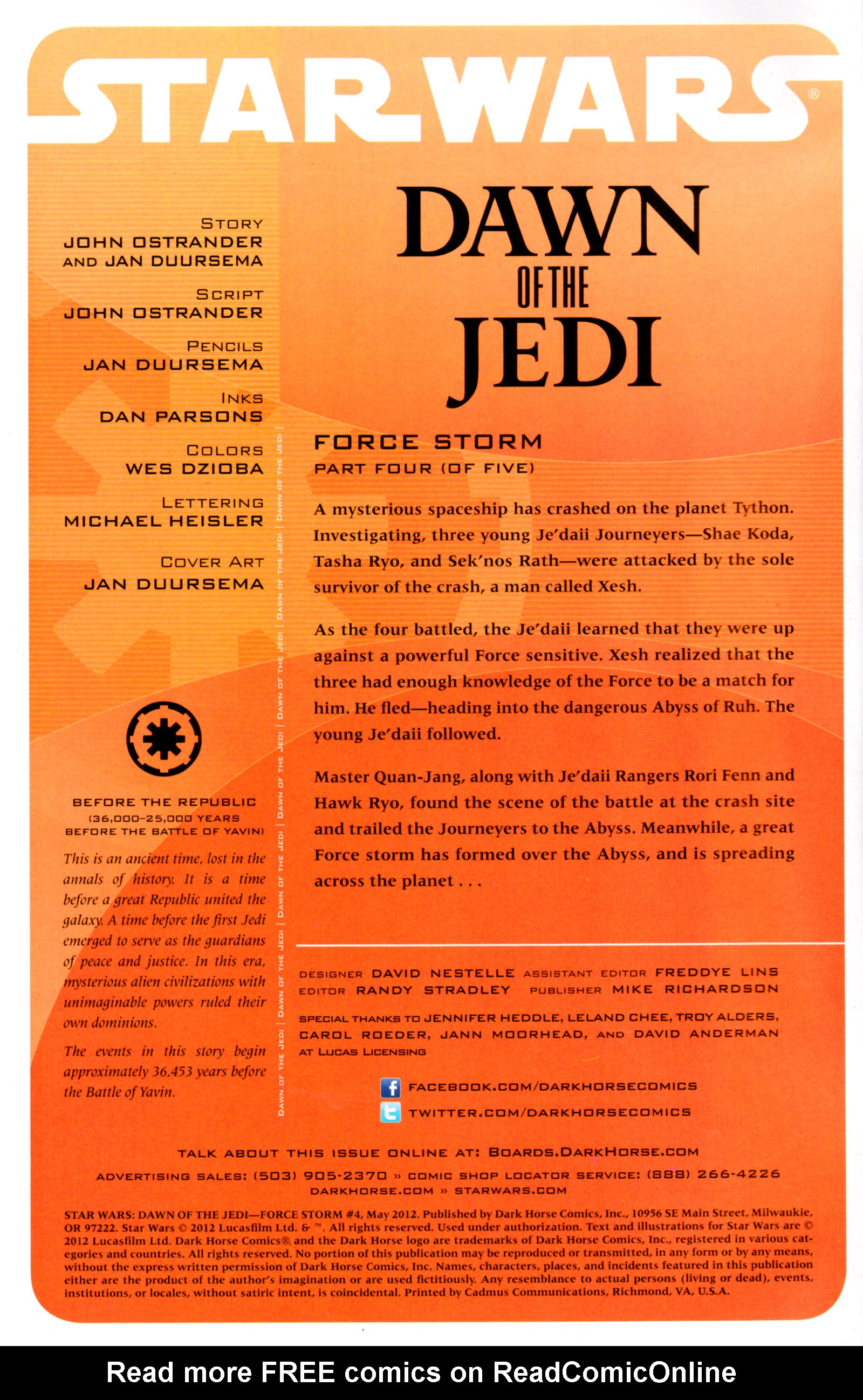 Read online Star Wars: Dawn Of The Jedi - Force Storm comic -  Issue #4 - 2