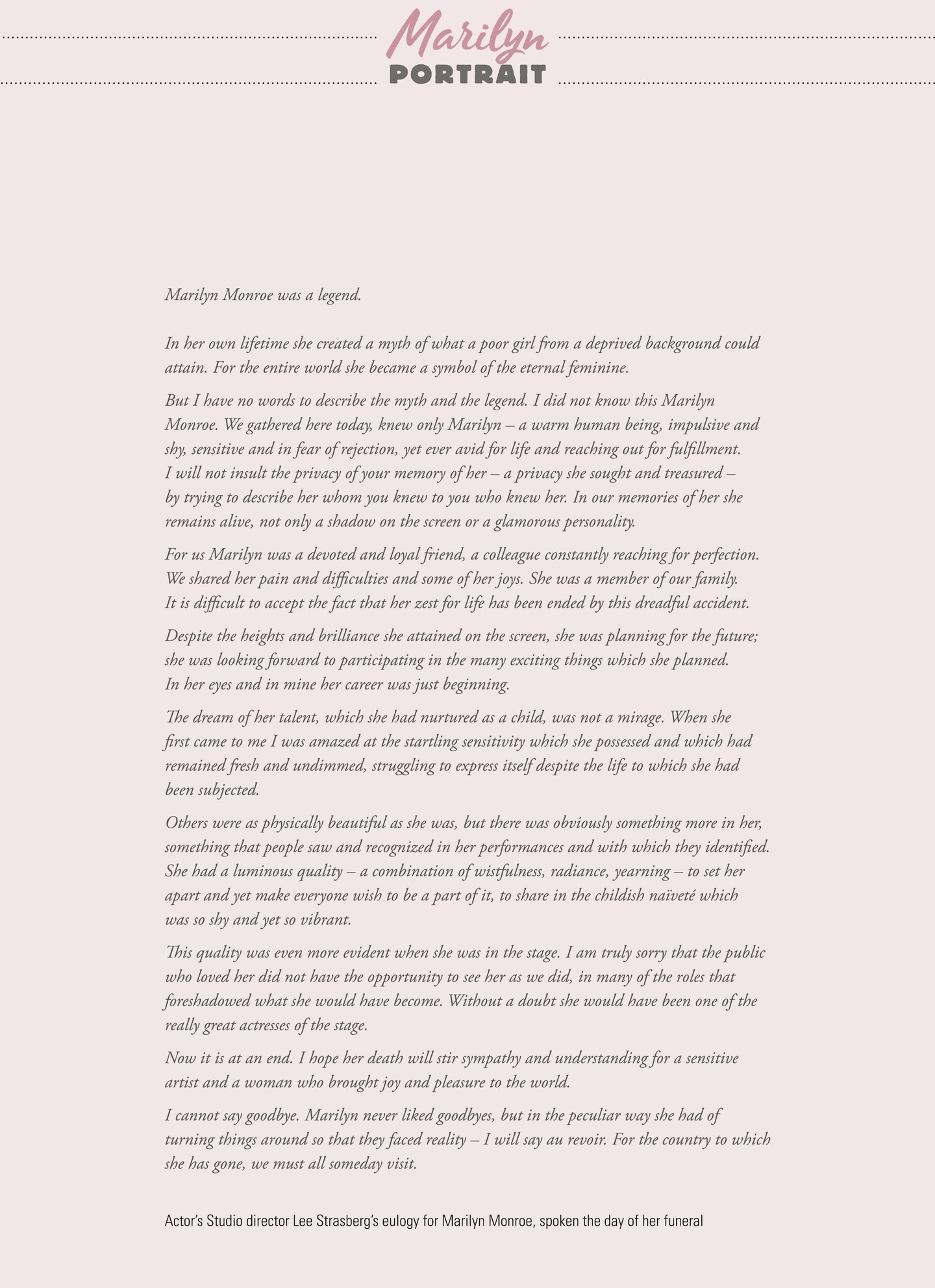 Read online The Stars of History: Marilyn Monroe comic -  Issue # TPB - 98