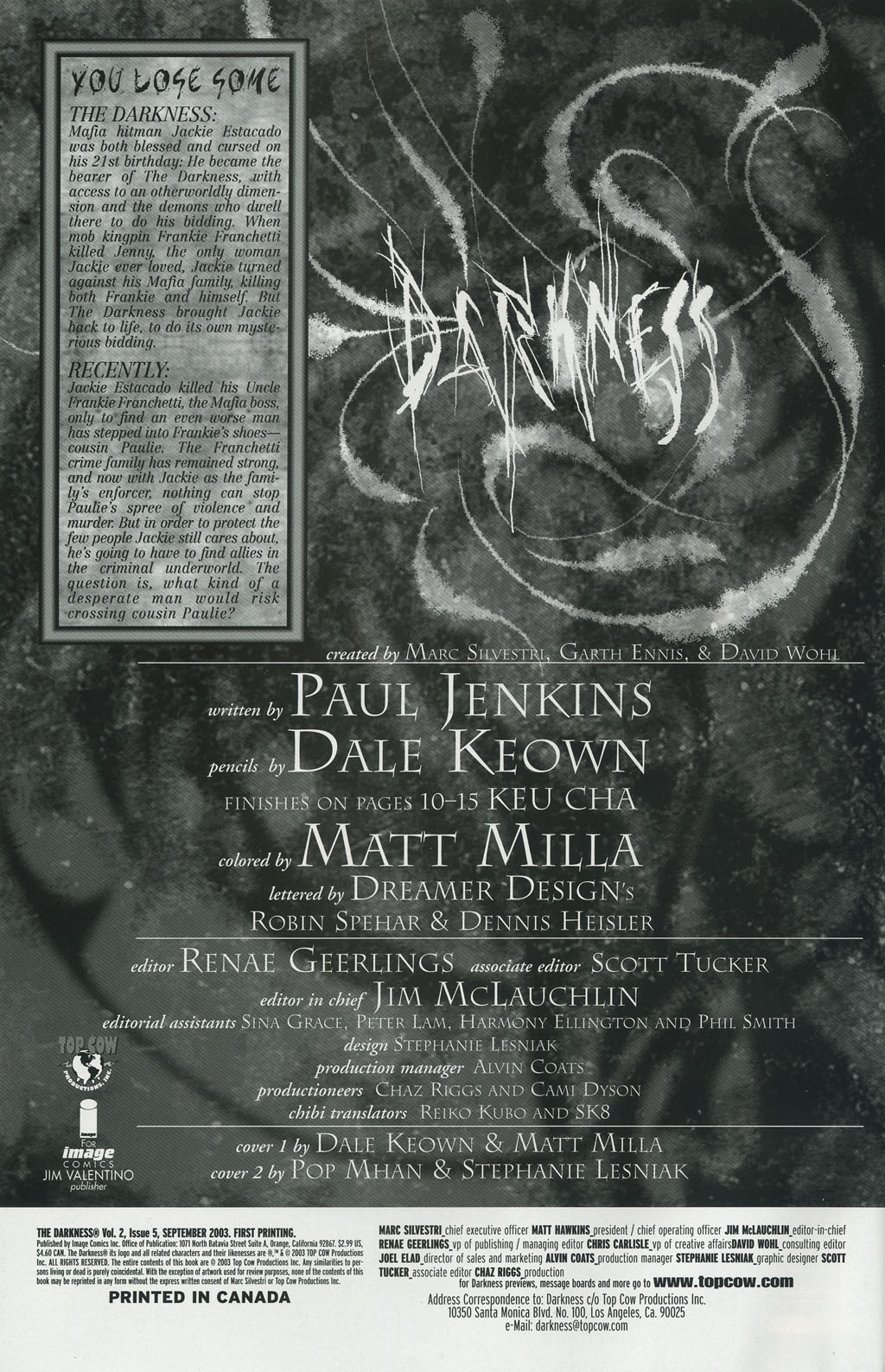 Read online The Darkness (2002) comic -  Issue #5 - 2