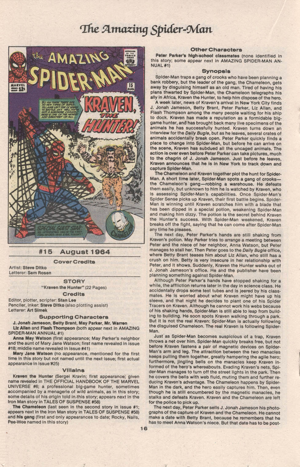 Read online The Official Marvel Index to The Amazing Spider-Man comic -  Issue #1 - 18