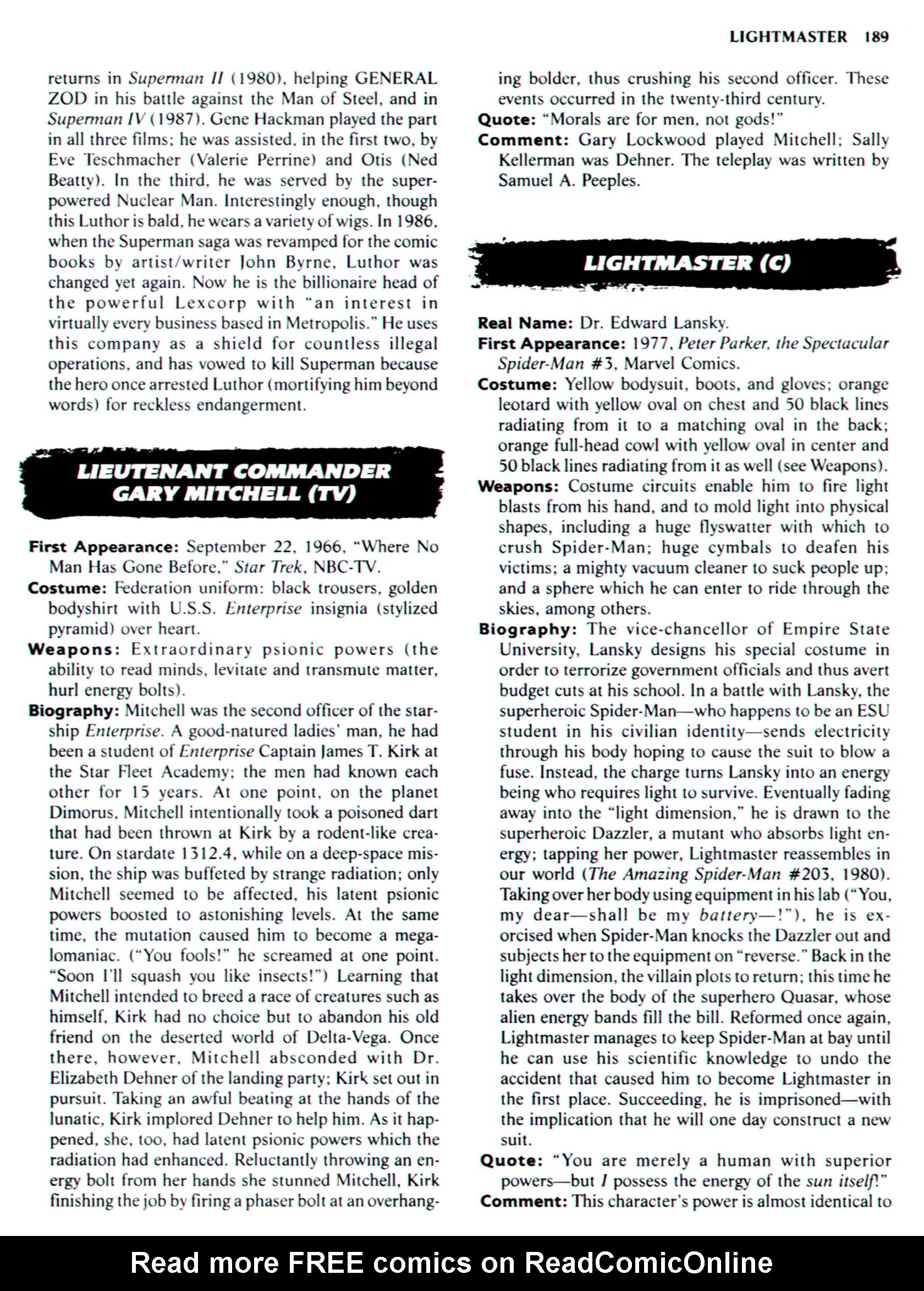 Read online The Encyclopedia of Super Villains comic -  Issue # TPB (Part 1) - 215