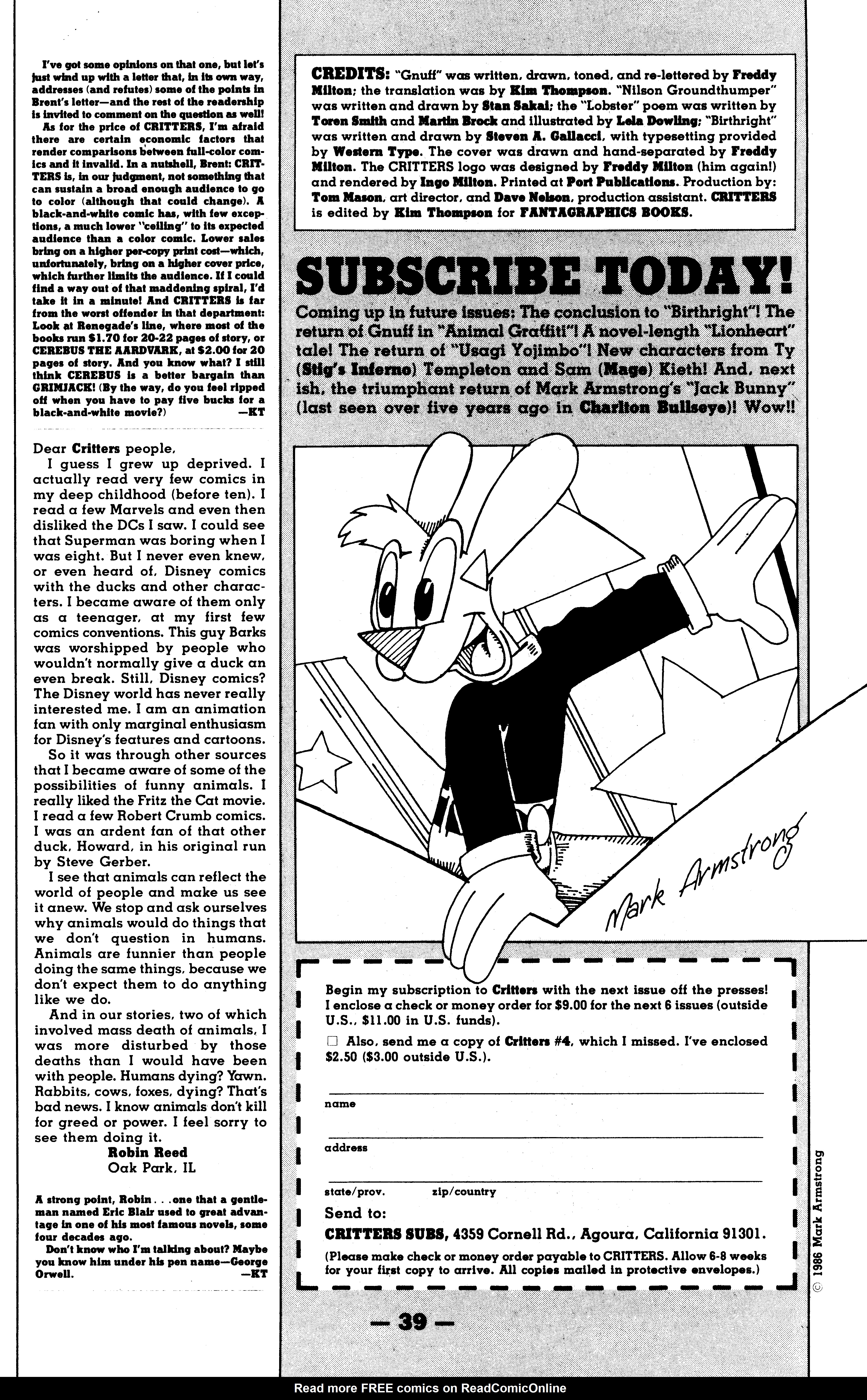 Read online Critters comic -  Issue #5 - 42