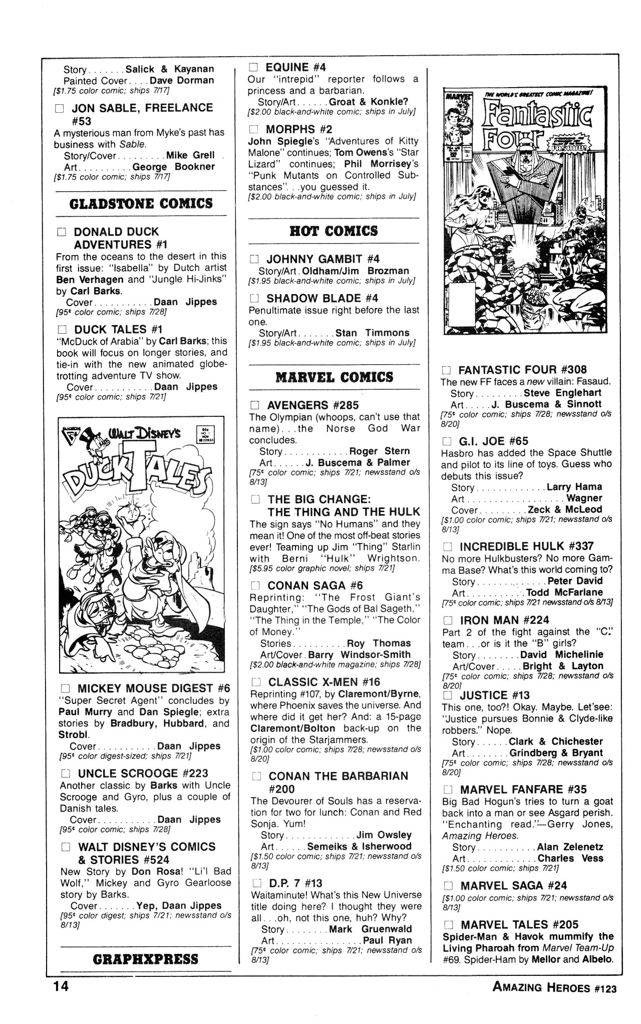 Read online Amazing Heroes comic -  Issue #123 - 14