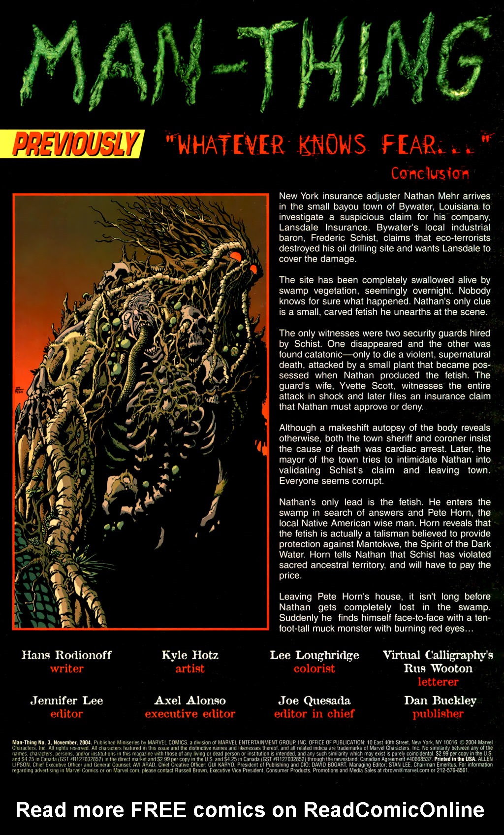Read online Man-Thing (2004) comic -  Issue #3 - 2