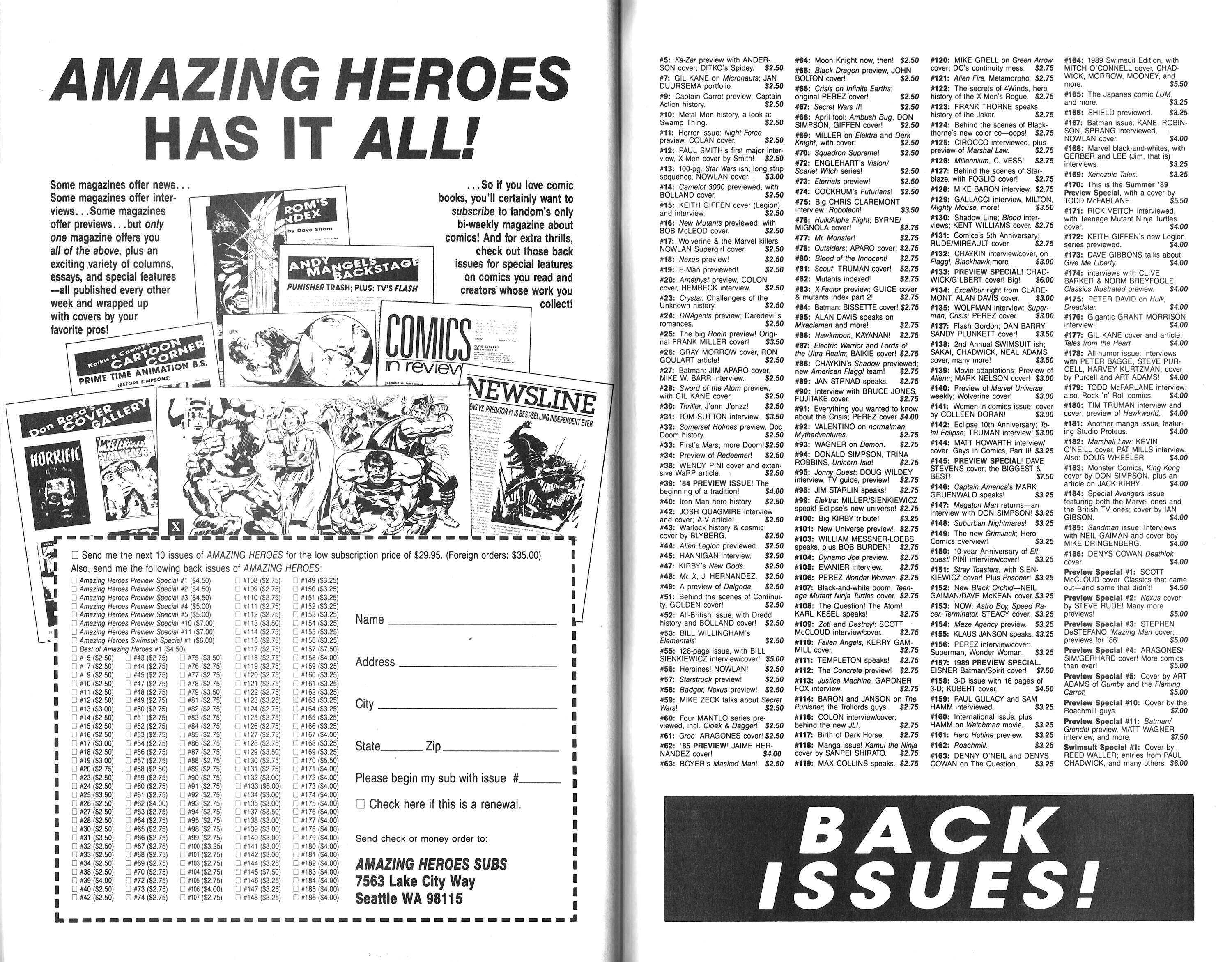 Read online Amazing Heroes comic -  Issue #188 - 63