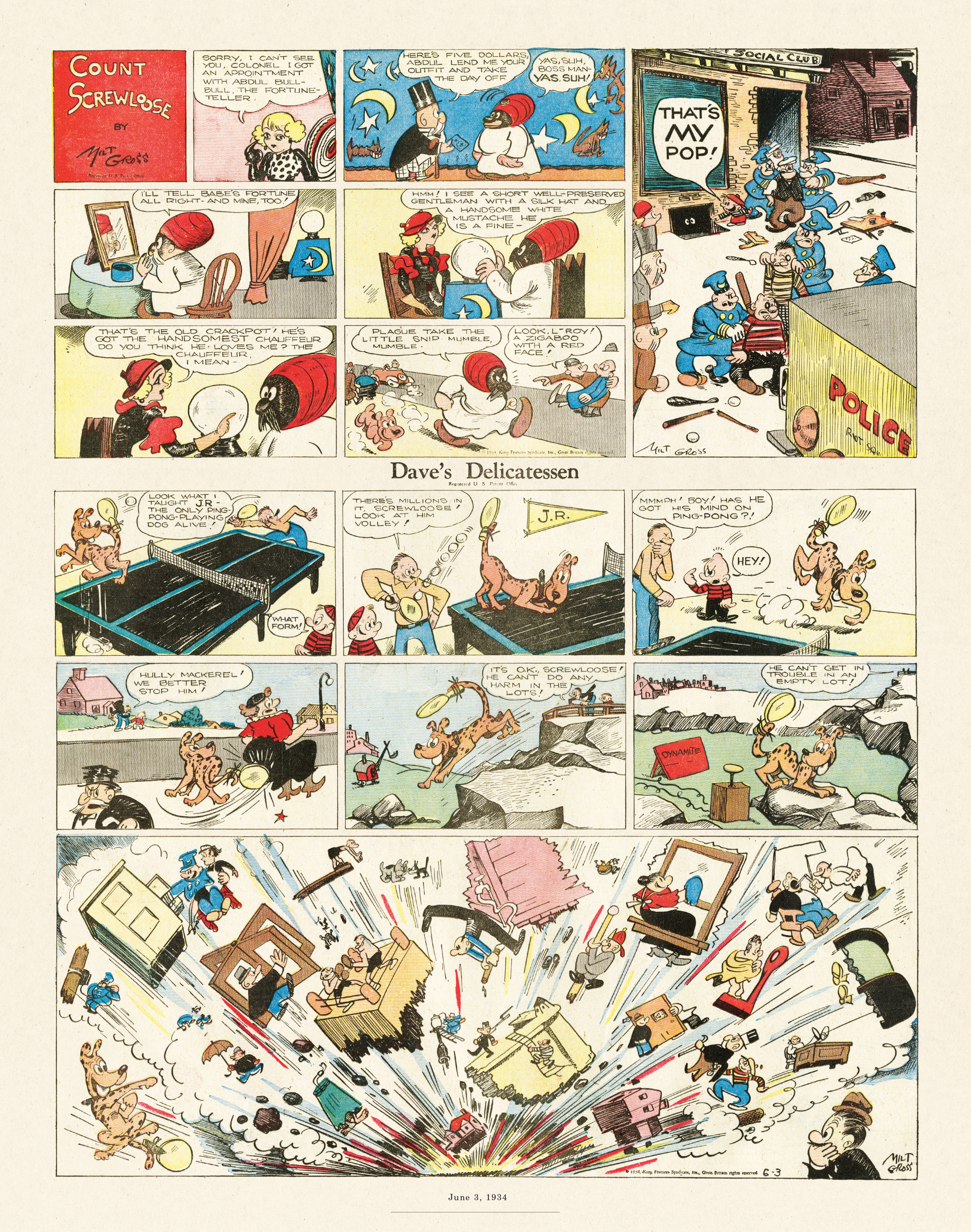 Read online Gross Exaggerations: The Meshuga Comic Strips of Milt Gross comic -  Issue # TPB - 129