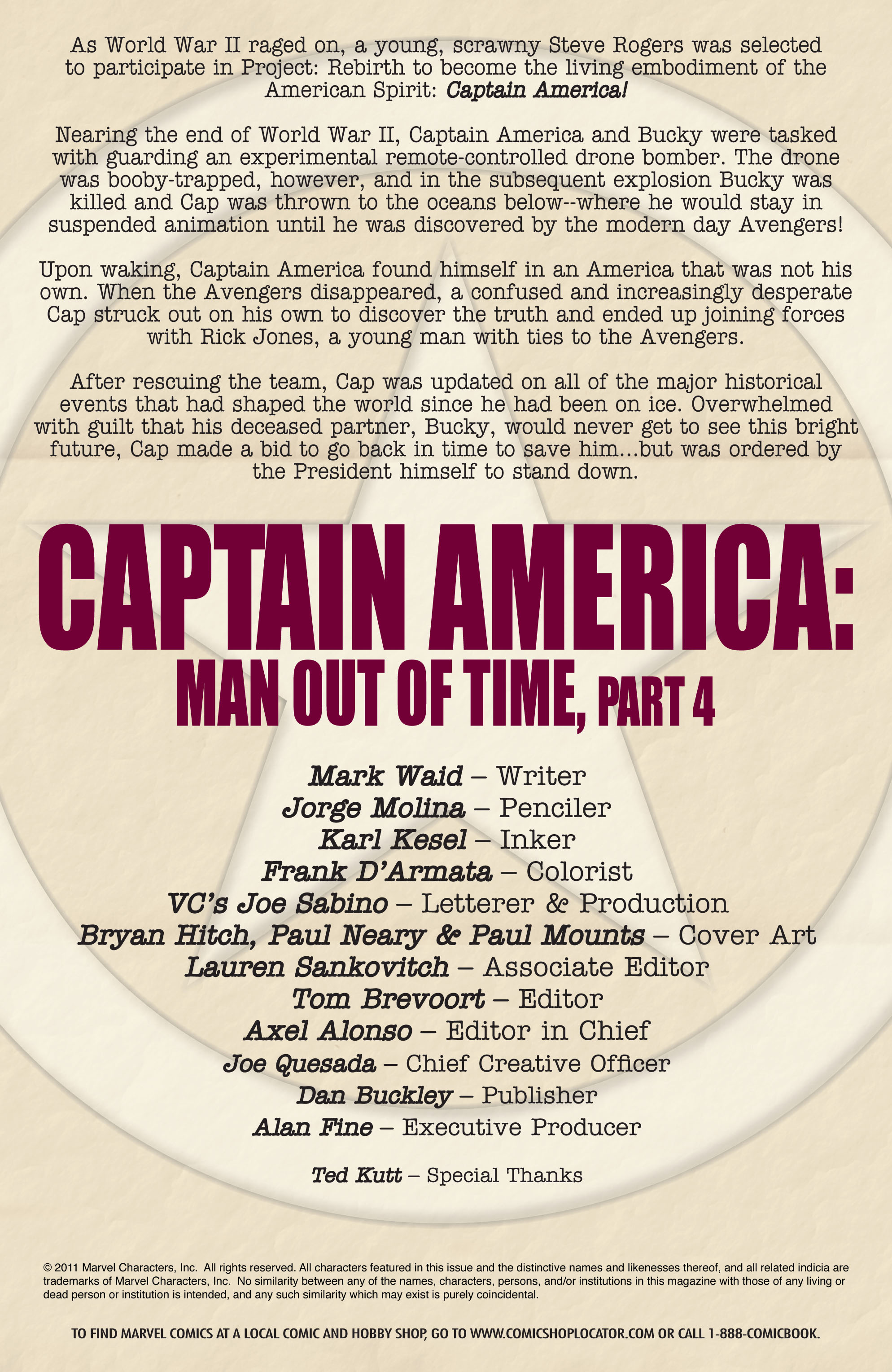 Captain America: Man Out of Time 4 Page 1