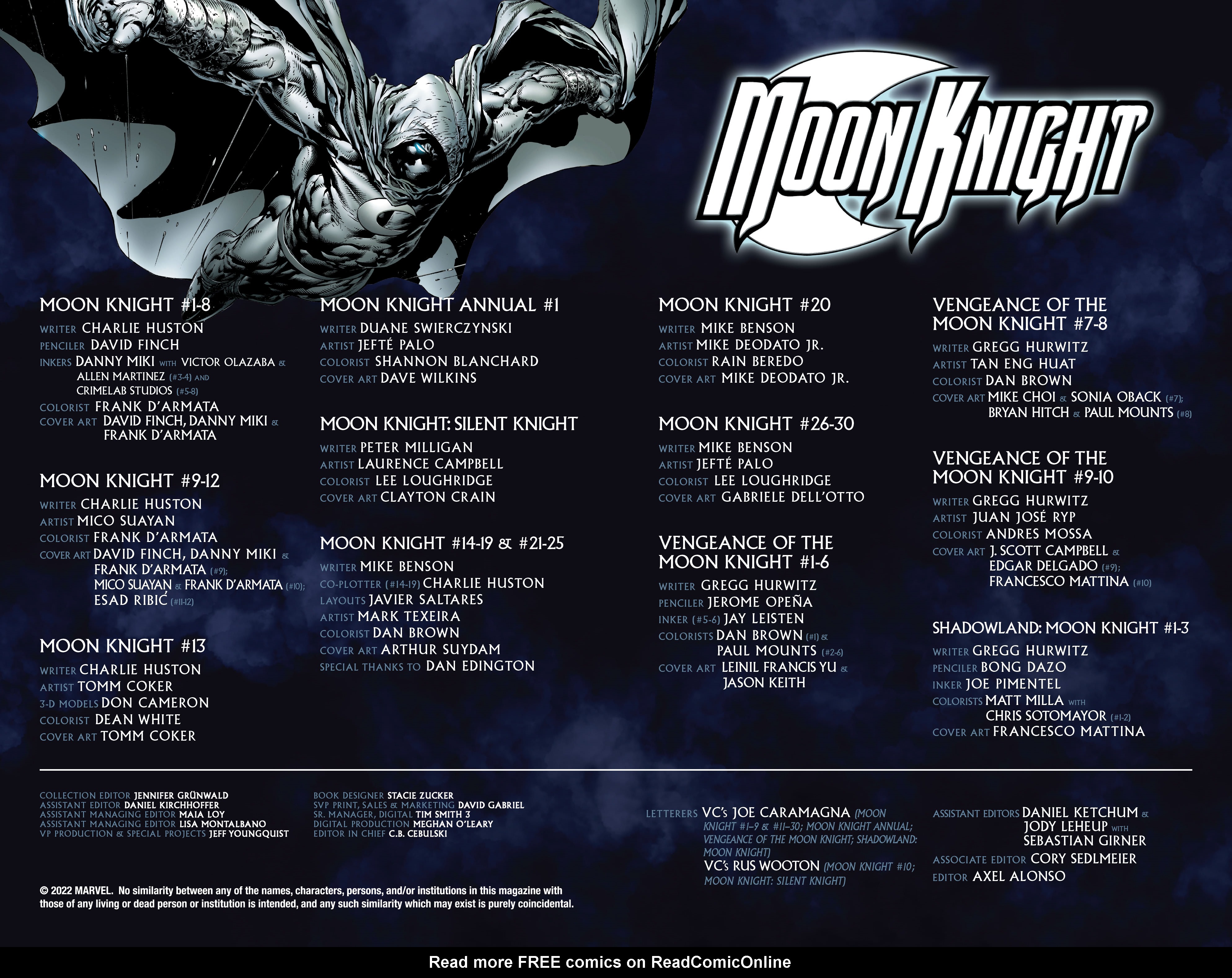 Read online Moon Knight by Huston, Benson & Hurwitz Omnibus comic -  Issue # TPB (Part 1) - 3