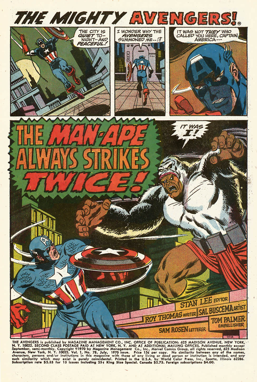 Read online The Avengers (1963) comic -  Issue #78 - 2