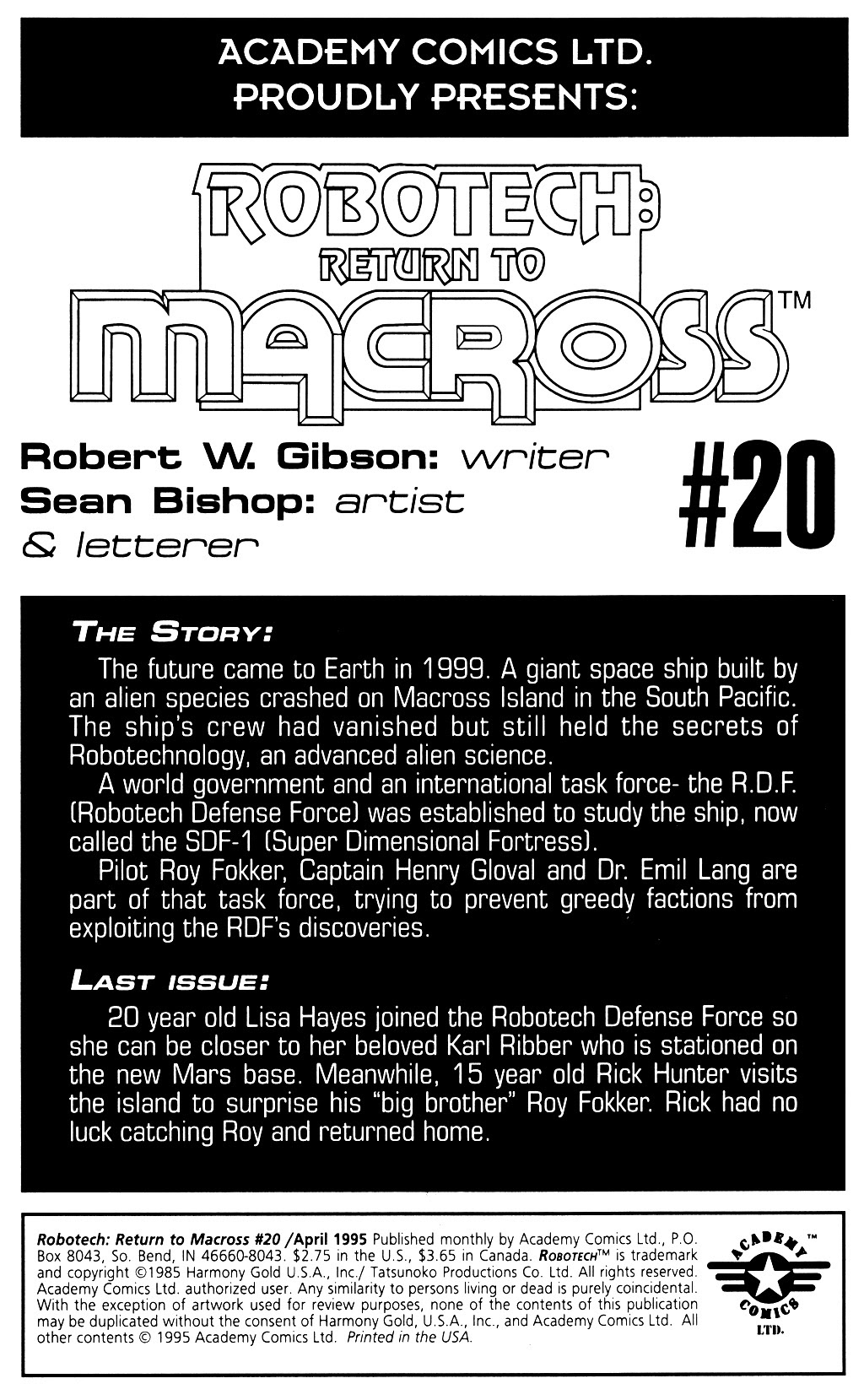 Read online Robotech: Return to Macross comic -  Issue #20 - 2