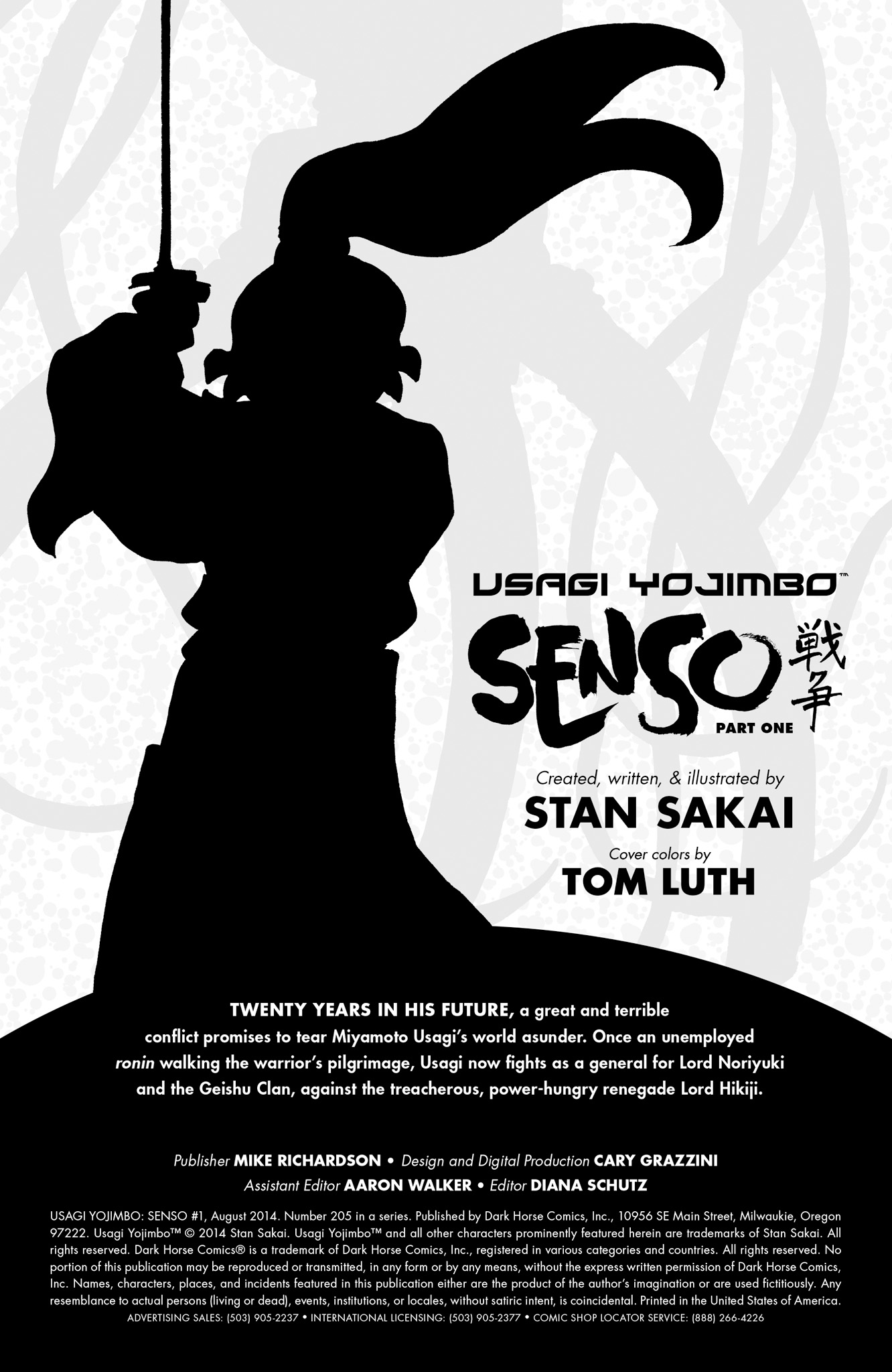Read online Usagi Yojimbo: Senso comic -  Issue #1 - 2