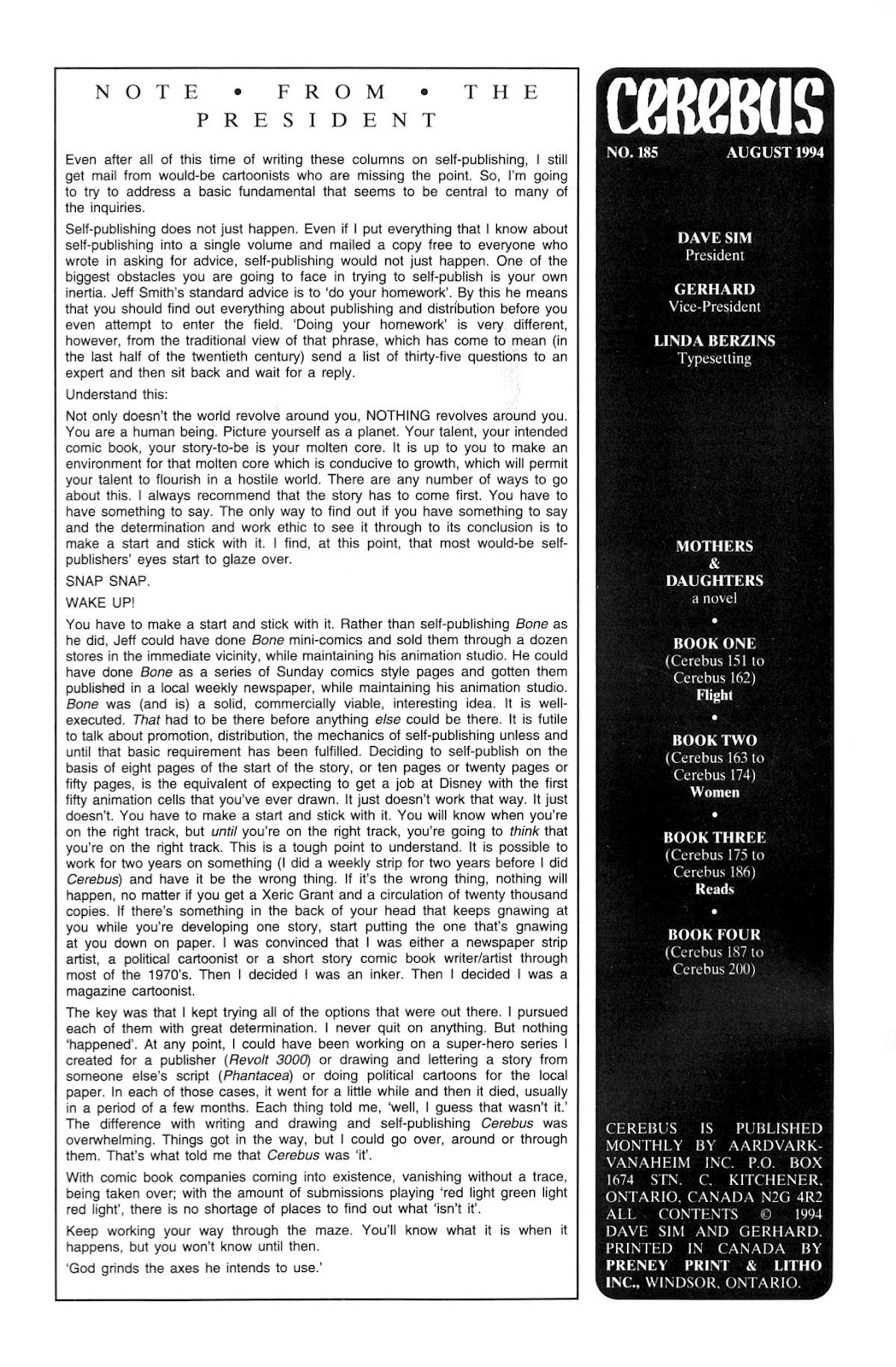 Cerebus issue 185 - Page 2
