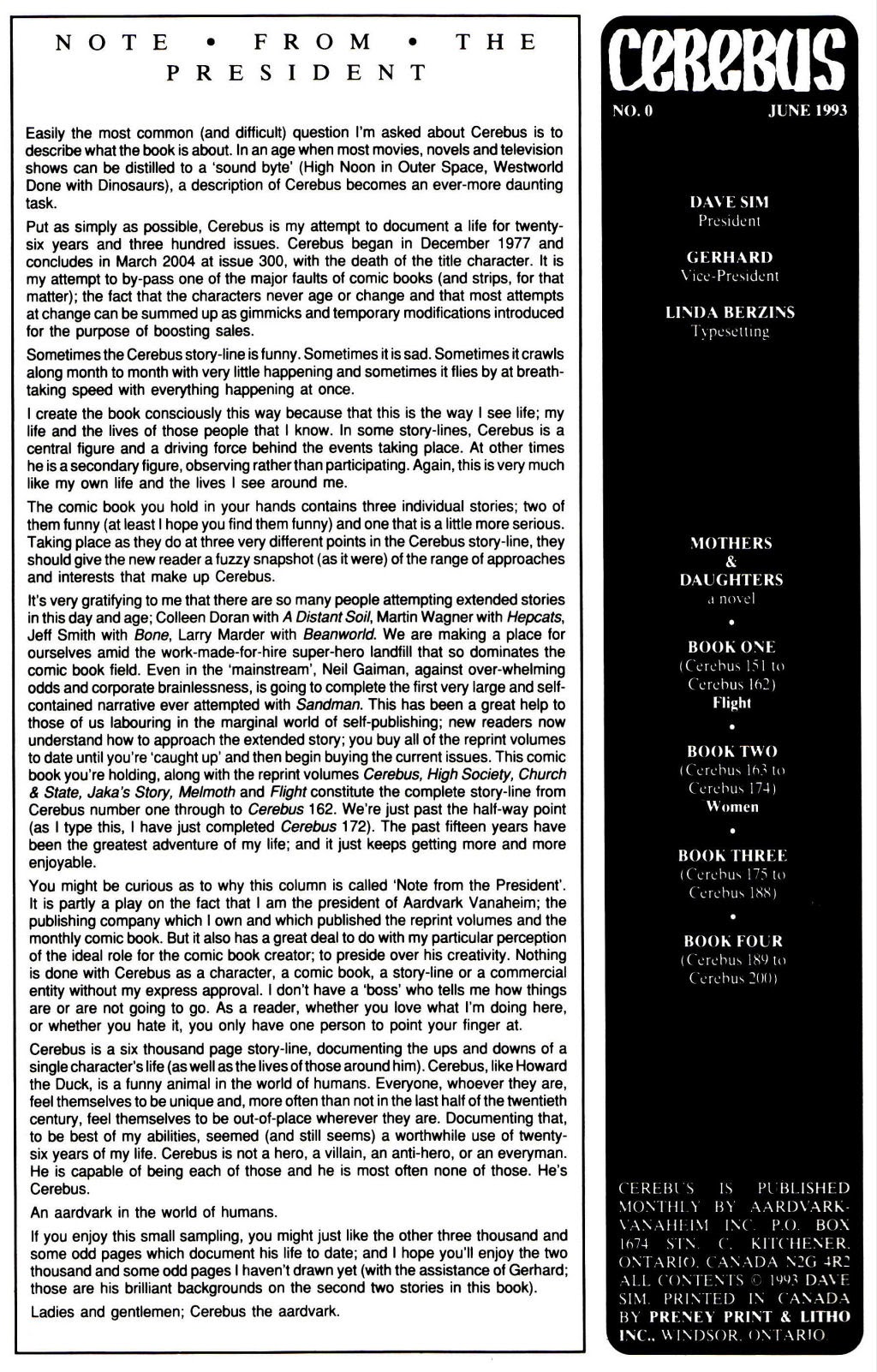 Read online Cerebus comic -  Issue #0 - 2