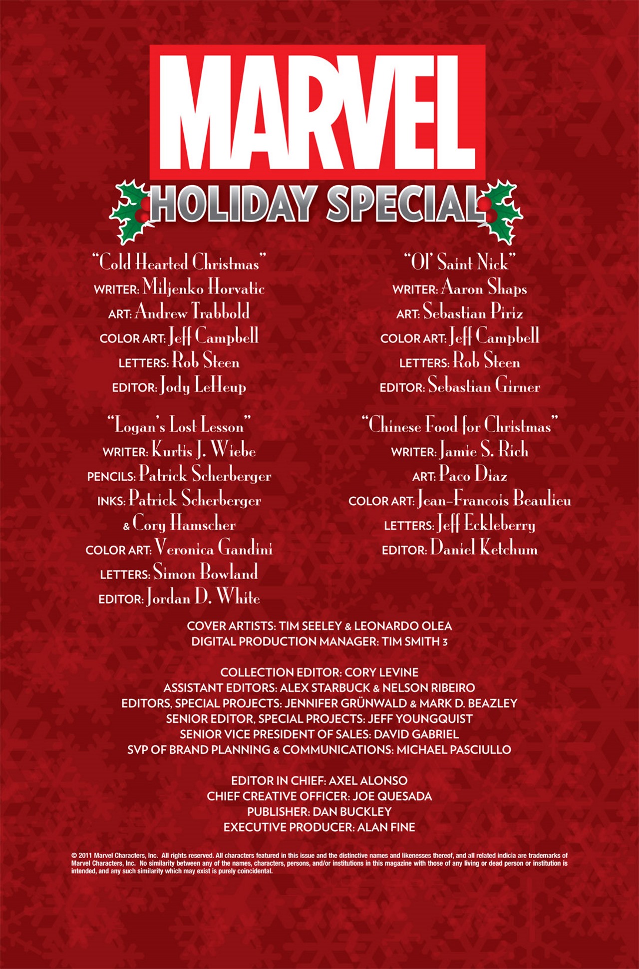 Read online Marvel Holiday Special (2012) comic -  Issue # Full - 2