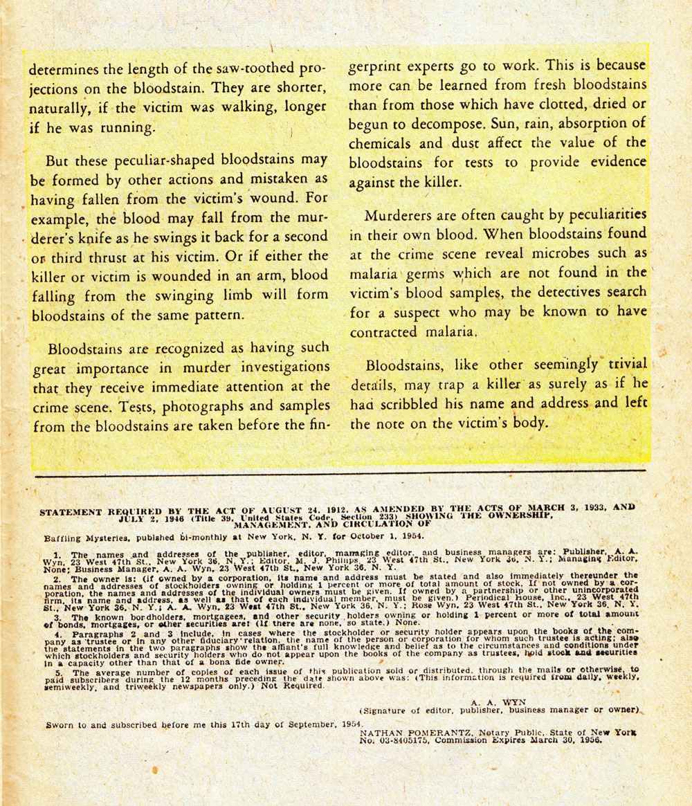 Read online Baffling Mysteries comic -  Issue #25 - 27