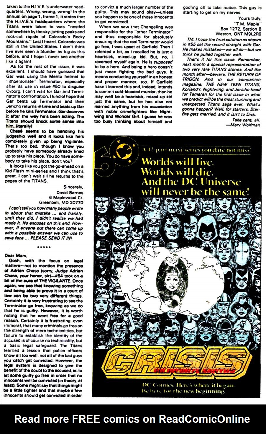 Read online Tales of the Teen Titans comic -  Issue #58 - 26