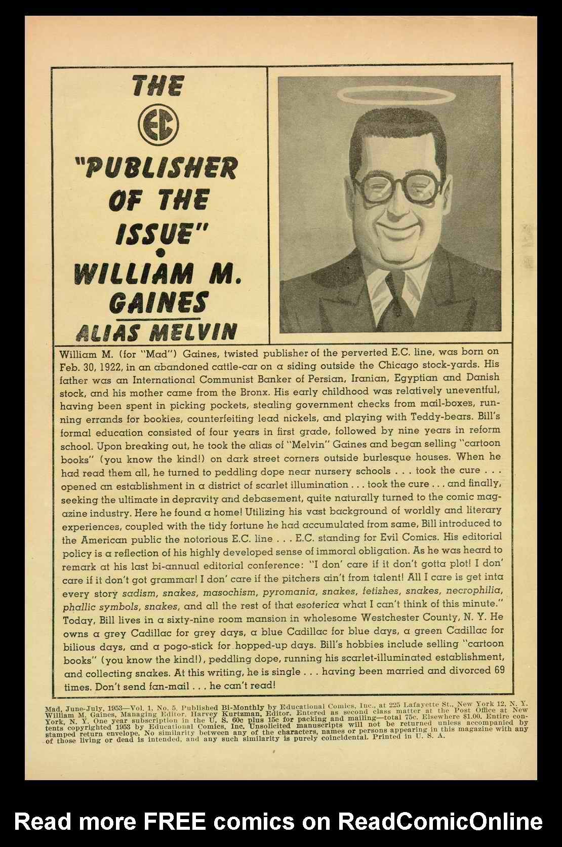 Read online MAD comic -  Issue #5 - 2