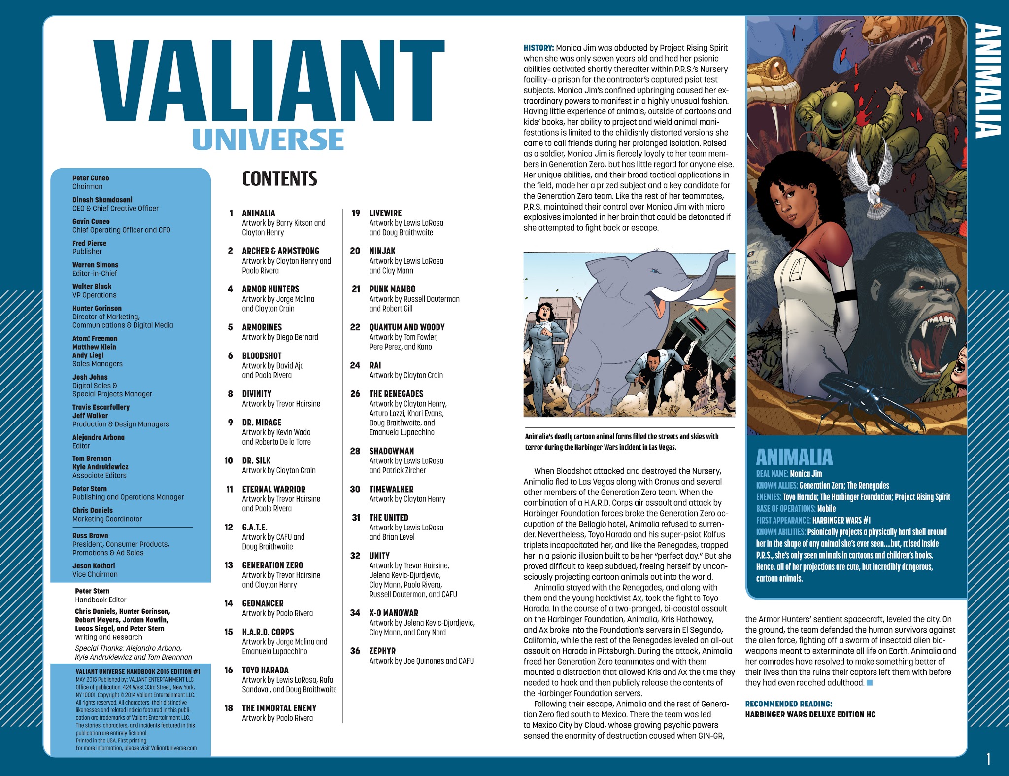 Read online Valiant Universe Handbook 2015 Edition comic -  Issue # Full - 2