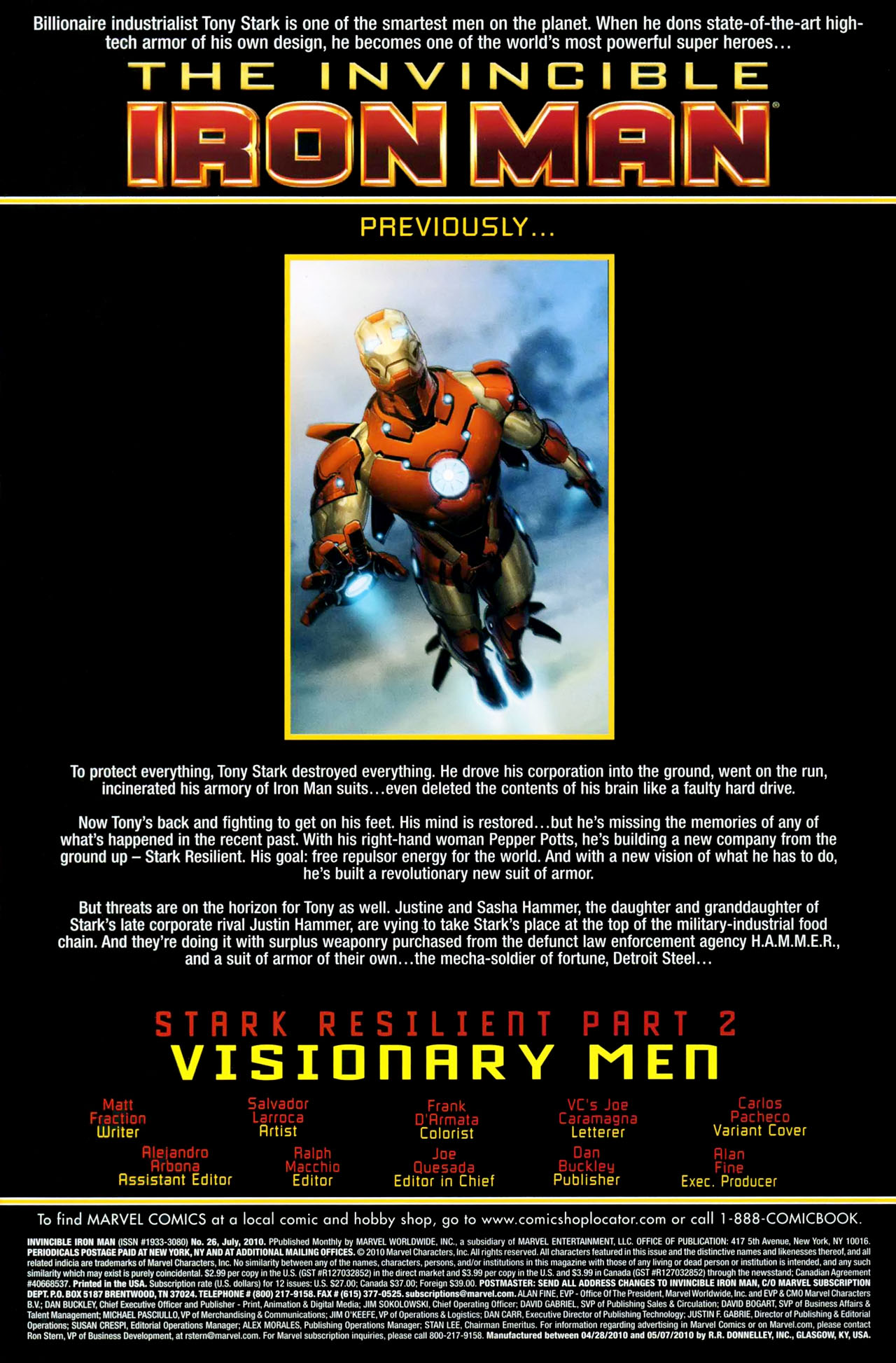 Read online The Invincible Iron Man (2008) comic -  Issue #26 - 2