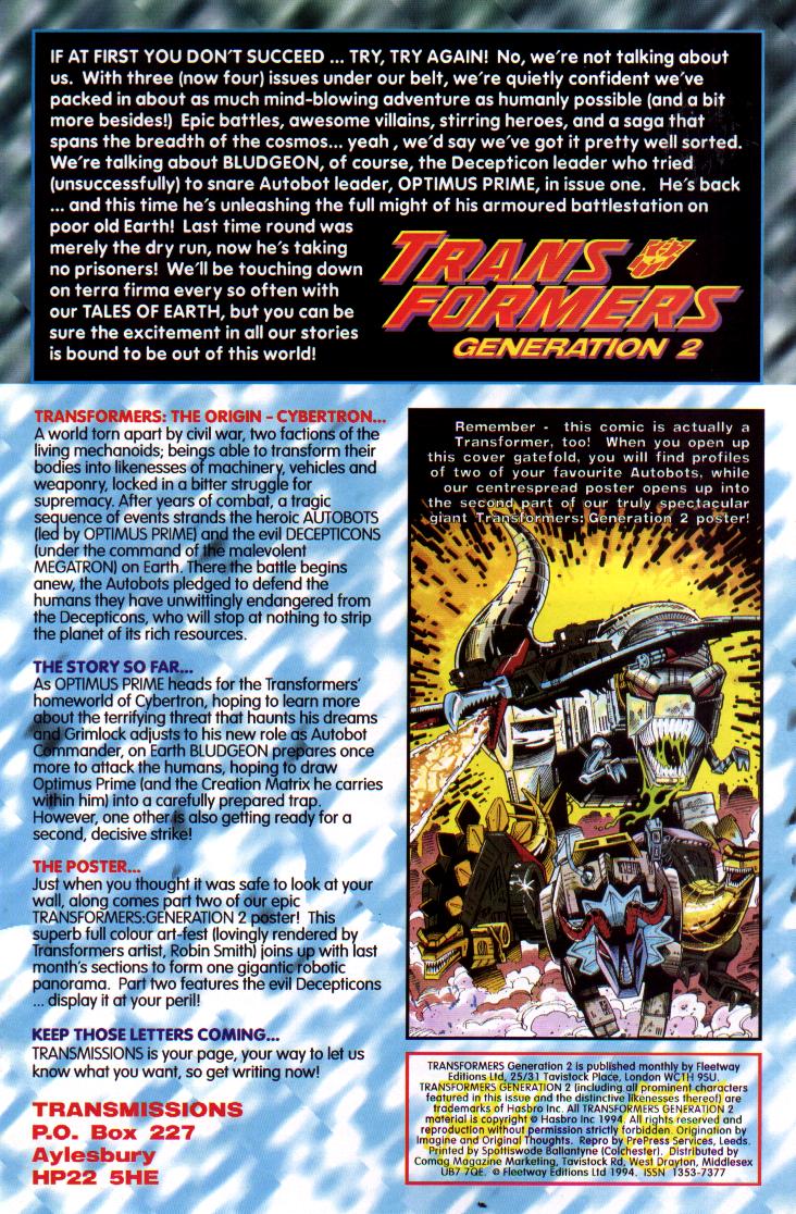 Read online Transformers: Generation 2 (1994) comic -  Issue #4 - 2