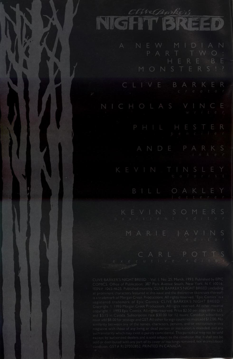 Read online Clive Barker's Night Breed (1990) comic -  Issue #25 - 2