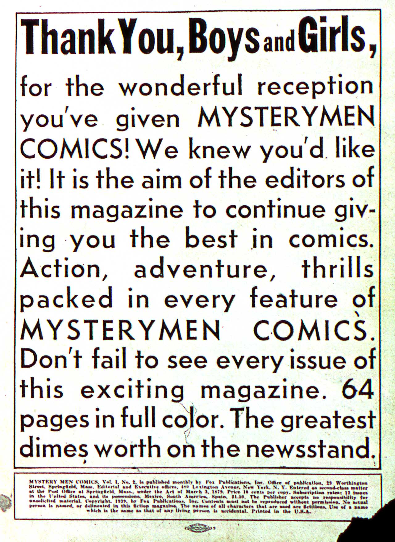 Read online Mystery Men Comics comic -  Issue #2 - 2