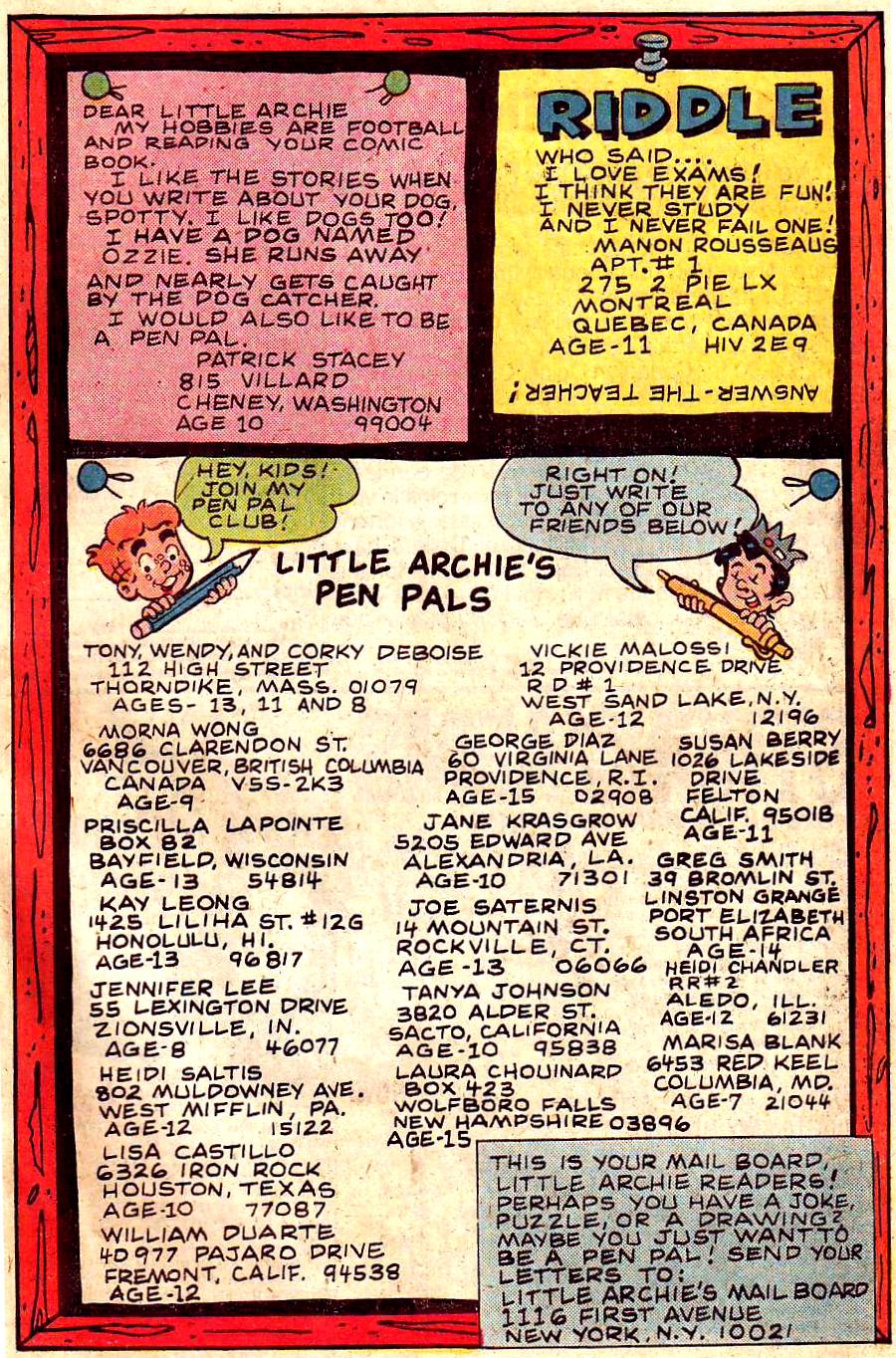 Read online The Adventures of Little Archie comic -  Issue #168 - 27