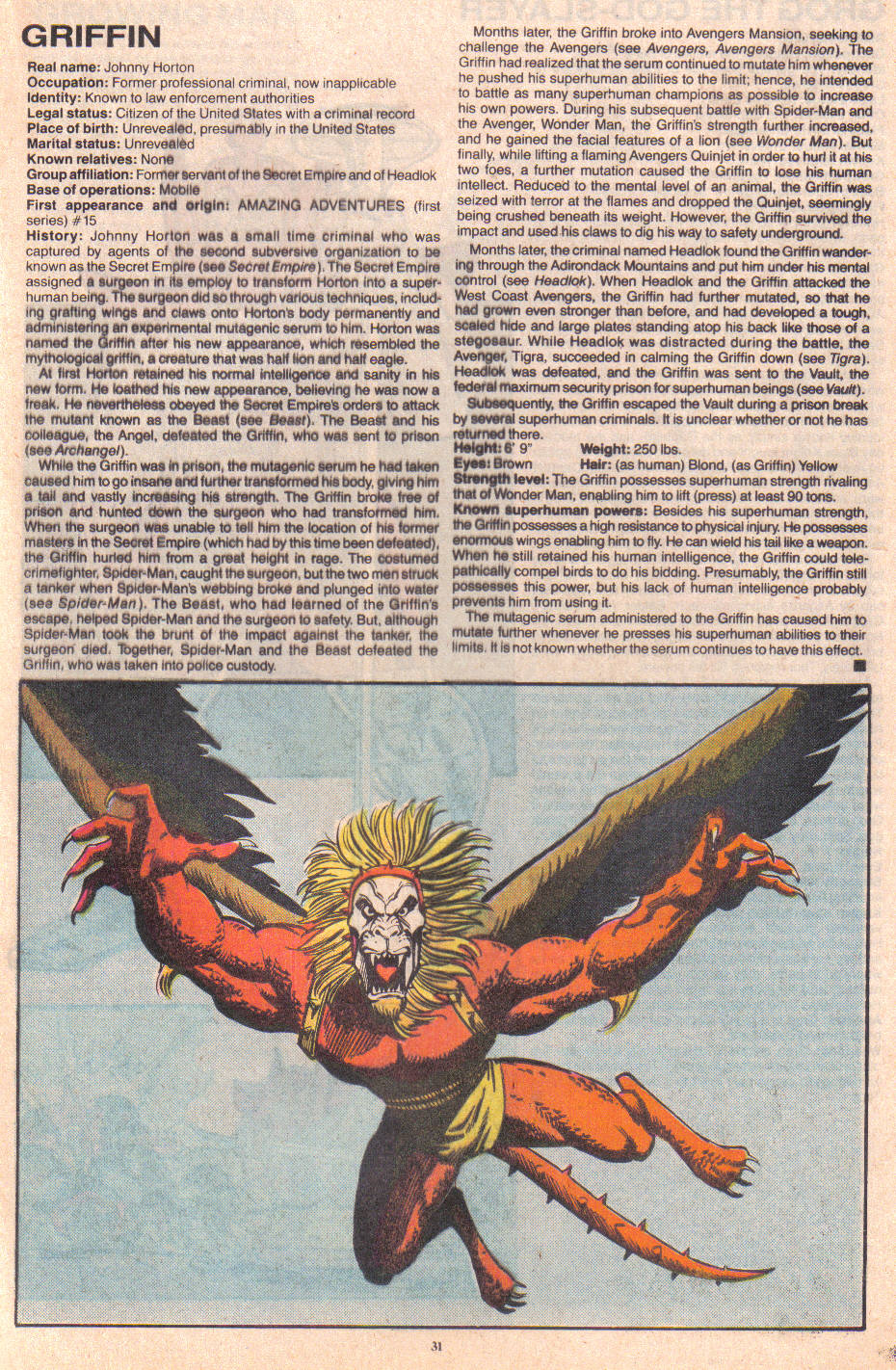 Read online The Official Handbook of the Marvel Universe: Update '89 comic -  Issue #3 - 33