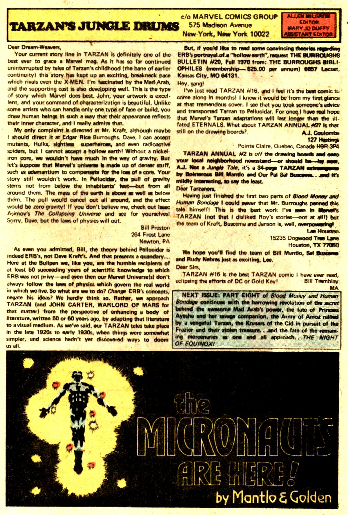 Read online Tarzan (1977) comic -  Issue #21 - 12