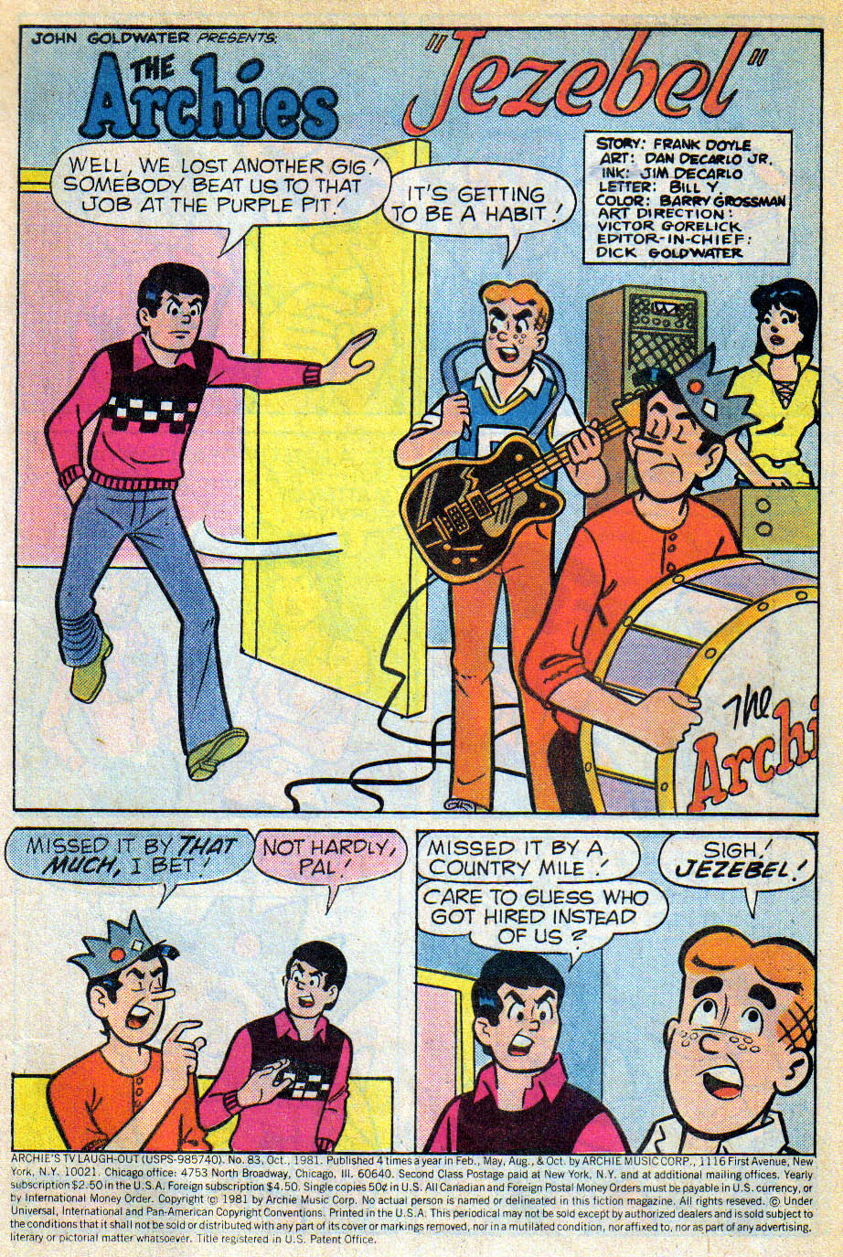 Read online Archie's TV Laugh-Out comic -  Issue #83 - 2