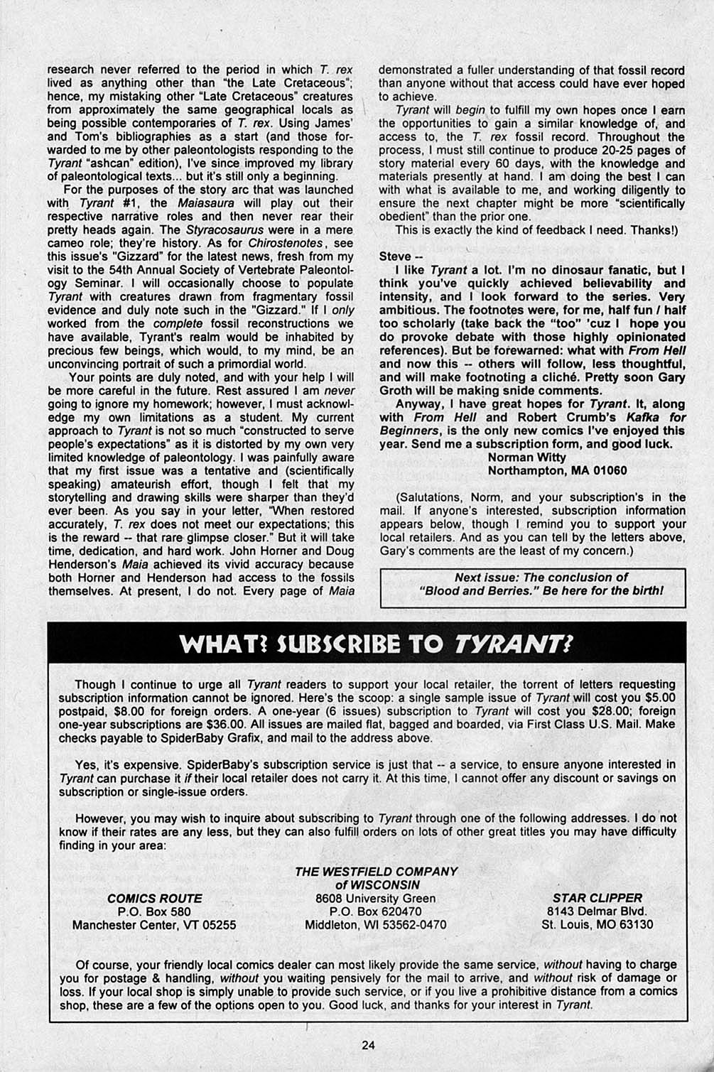 Read online S.R. Bissette's Tyrant comic -  Issue #2 - 26