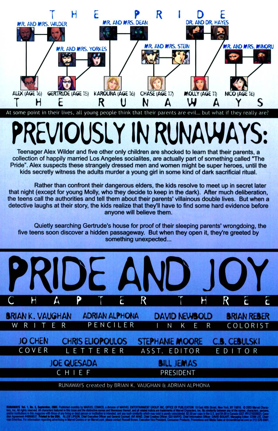 Read online Runaways (2003) comic -  Issue #3 - 2