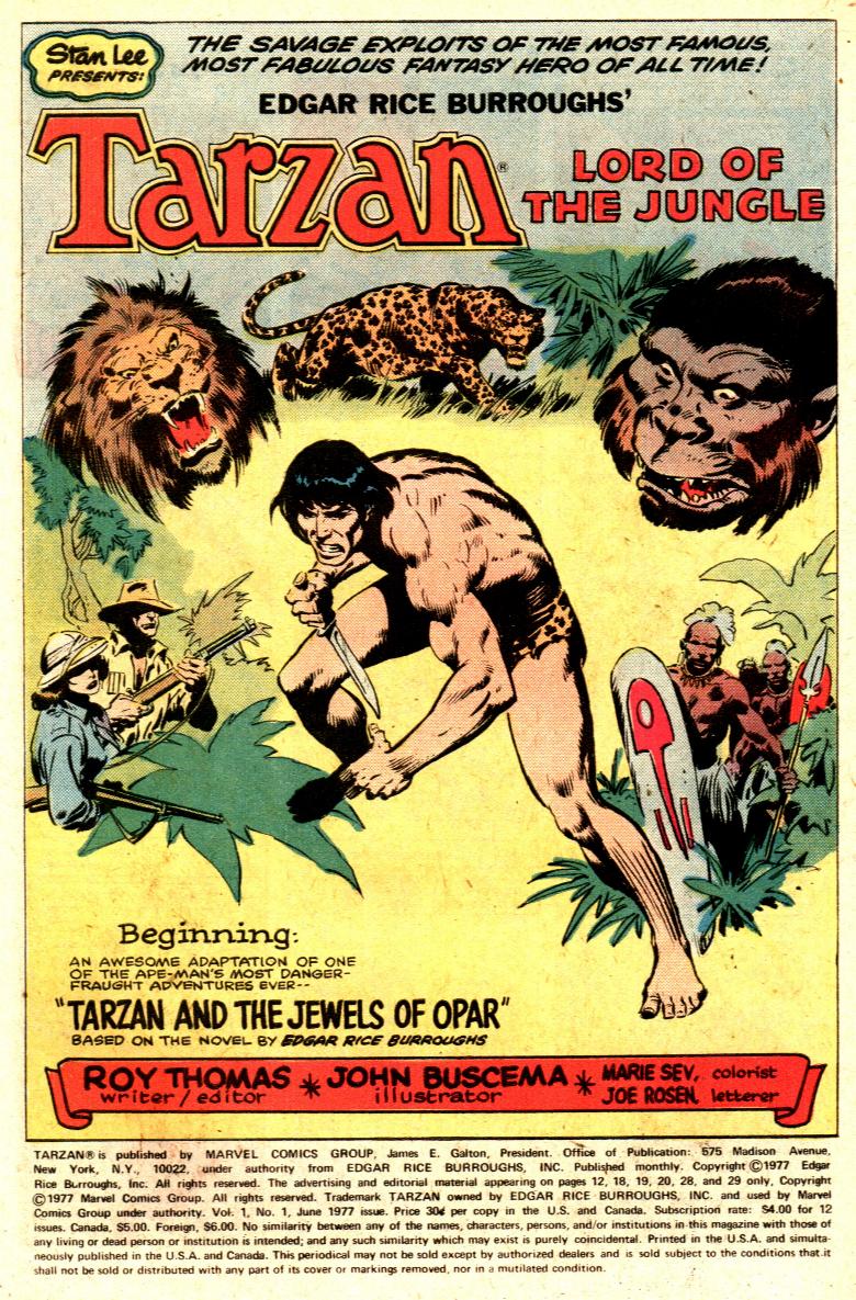 Read online Tarzan (1977) comic -  Issue #1 - 2