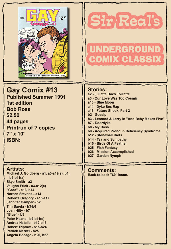 Read online Gay Comix (Gay Comics) comic -  Issue #13 - 1