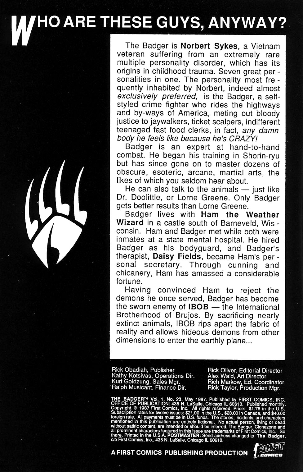 Read online The Badger comic -  Issue #23 - 2