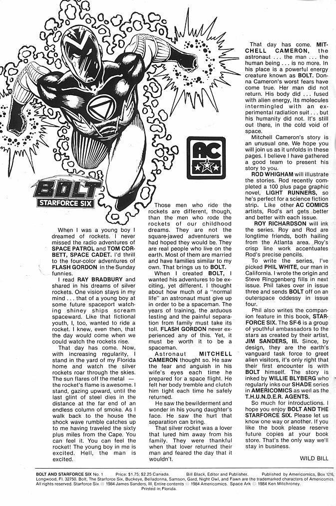 Read online Bolt and Starforce Six comic -  Issue # Full - 2