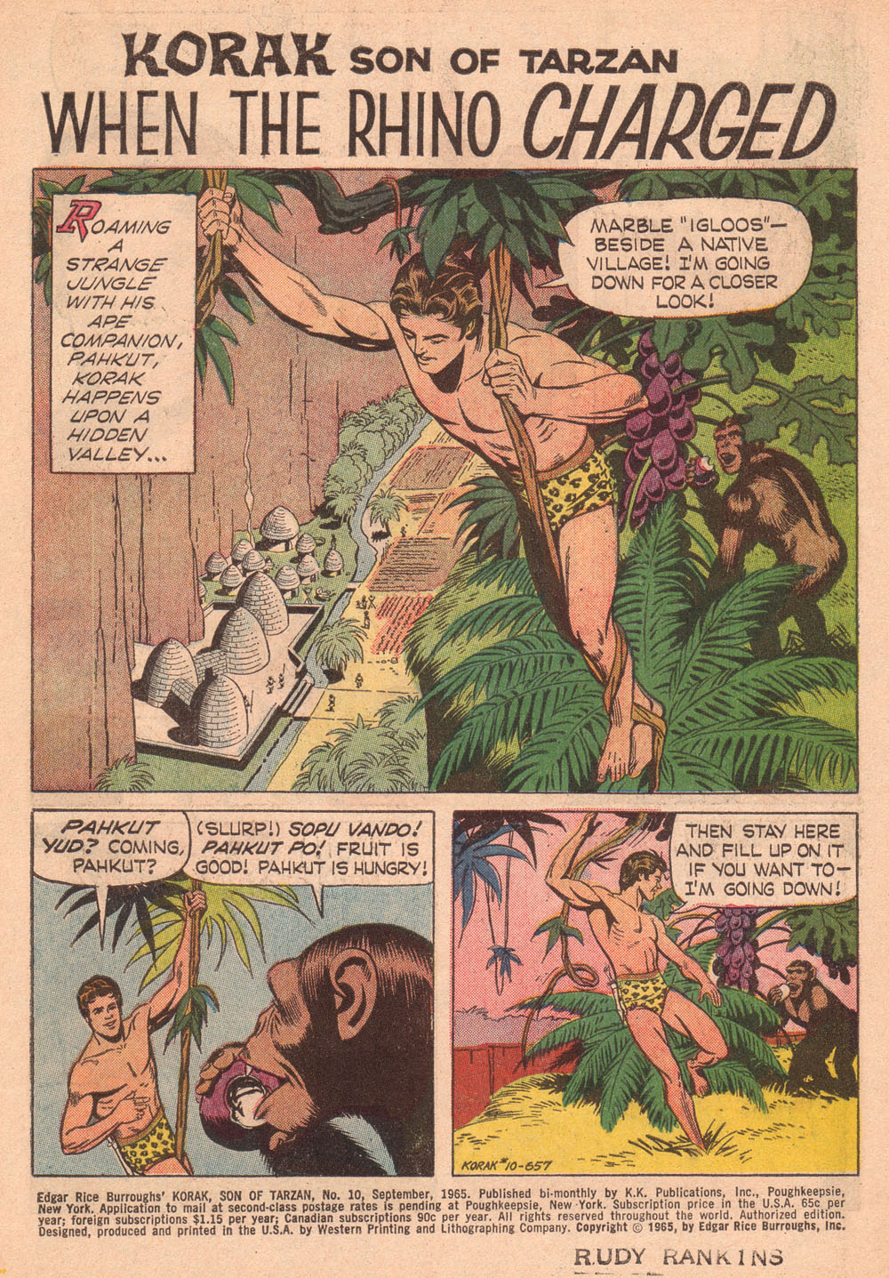 Read online Korak, Son of Tarzan (1964) comic -  Issue #10 - 3