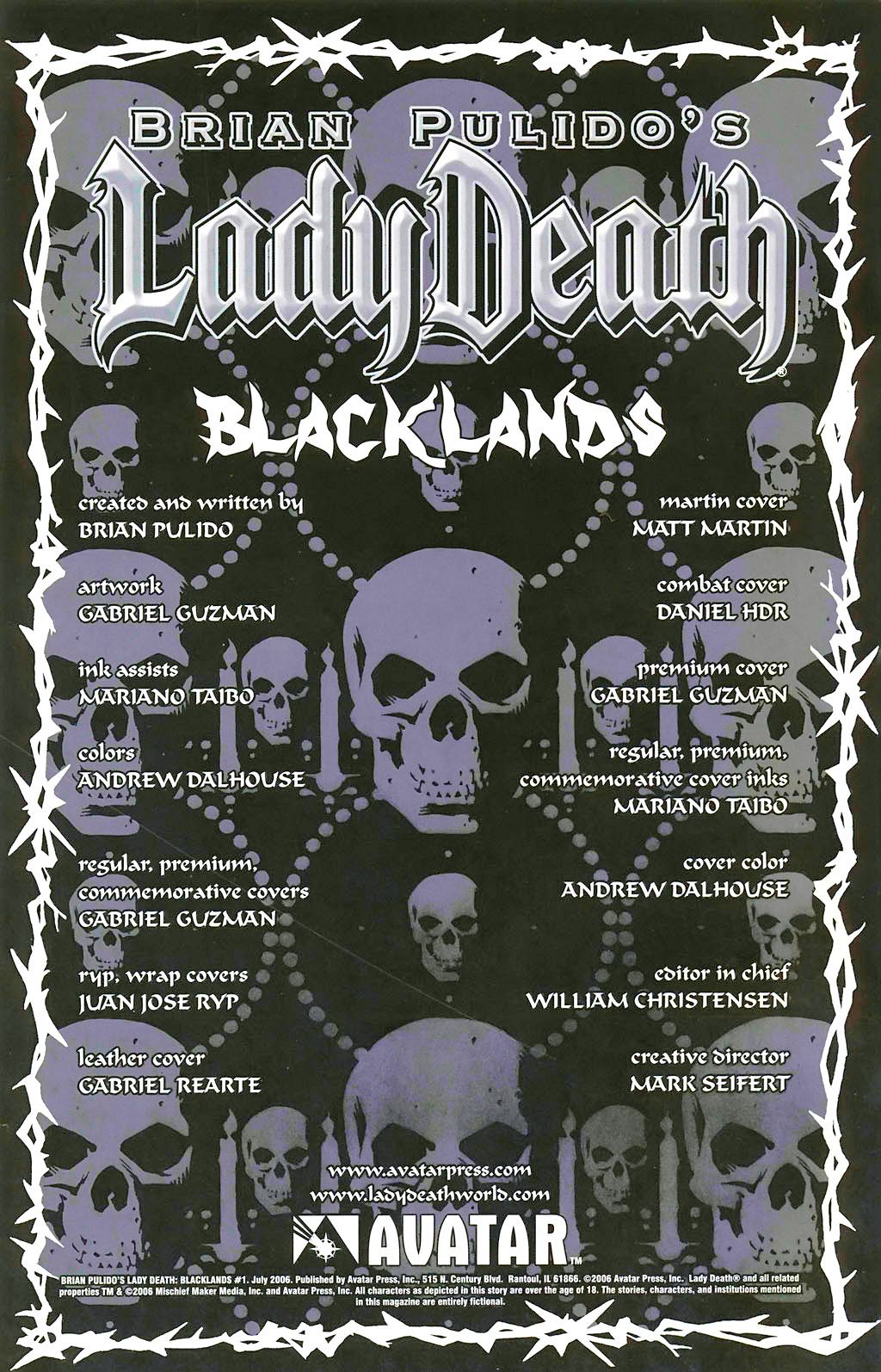 Read online Brian Pulido's Lady Death: Blacklands comic -  Issue #1 - 2