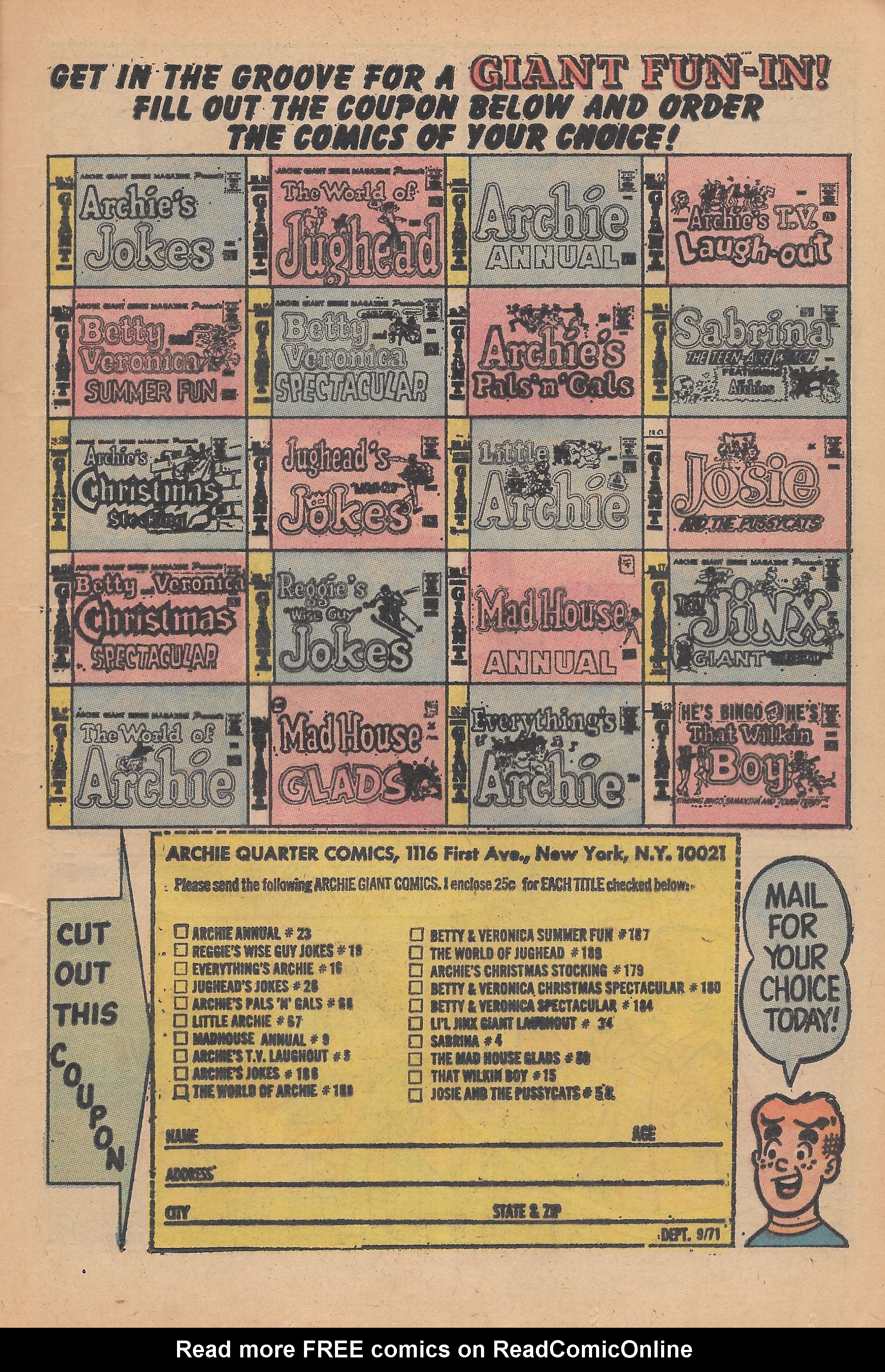 Read online Reggie and Me (1966) comic -  Issue #50 - 17