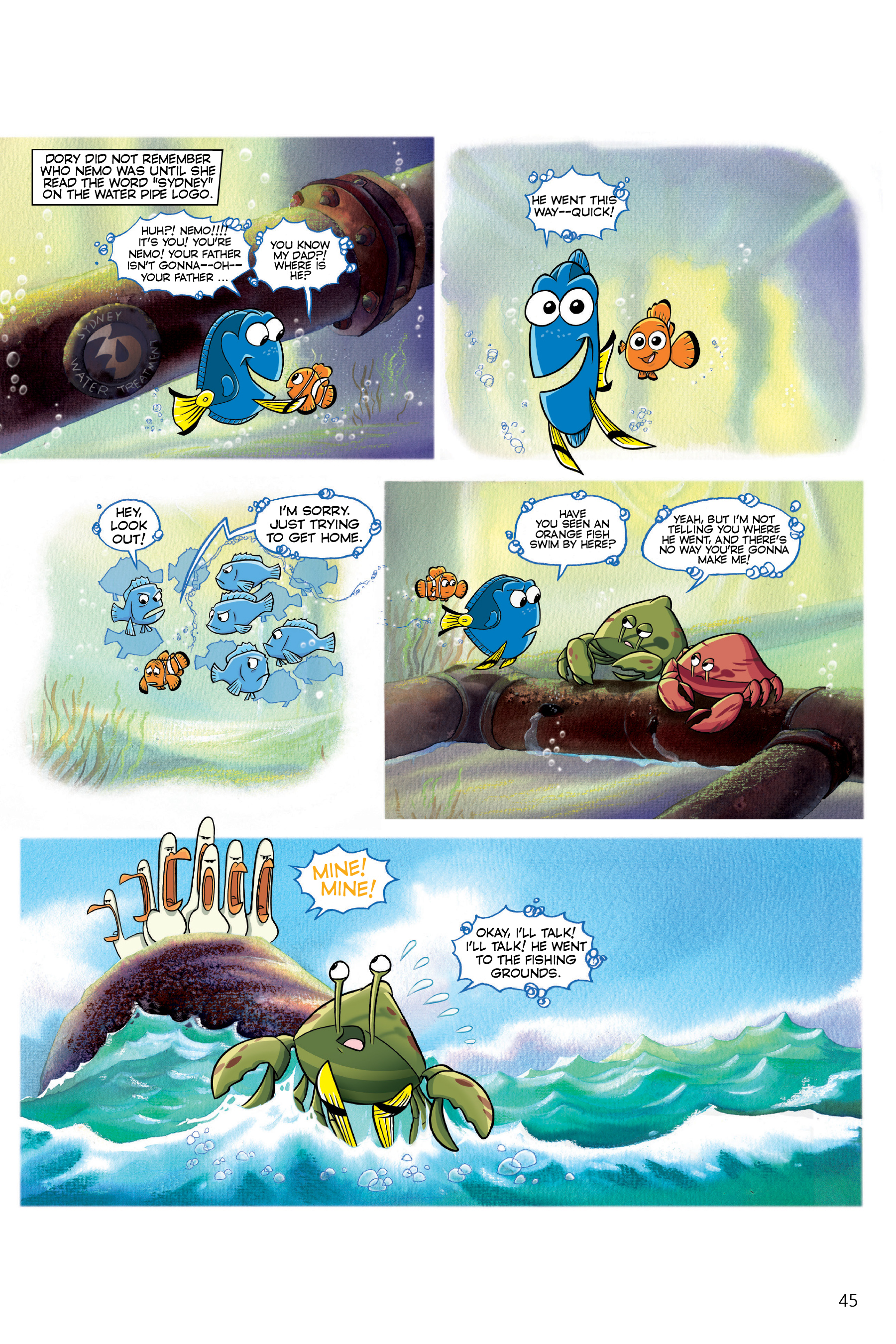 Read online Disney/PIXAR Finding Nemo and Finding Dory: The Story of the Movies in Comics comic -  Issue # TPB - 45