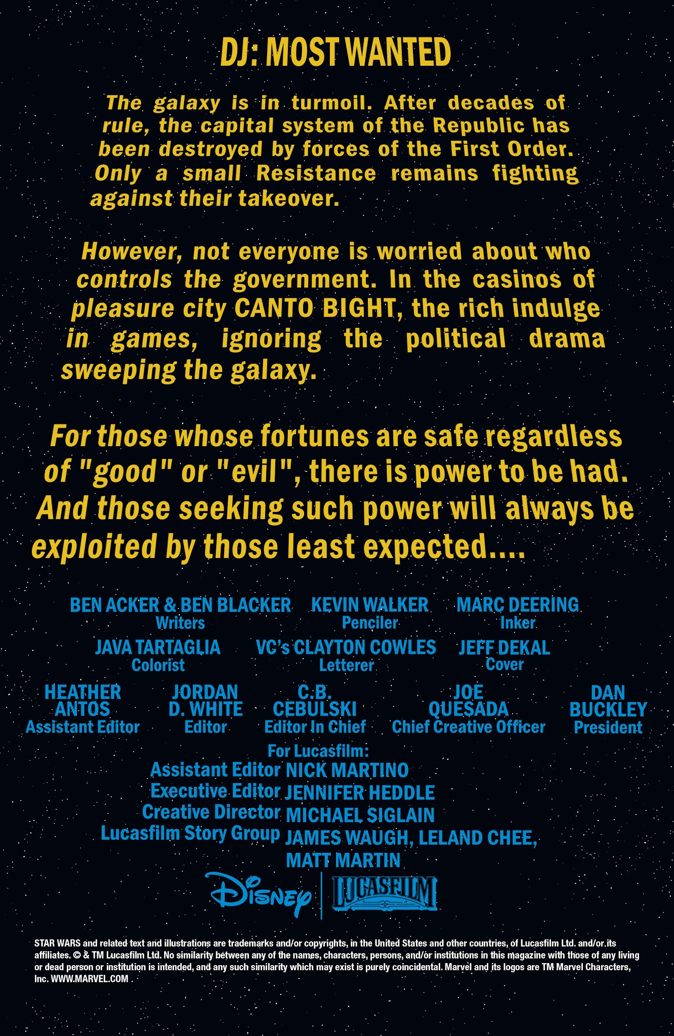 Read online Star Wars: The Last Jedi - DJ - Most Wanted comic -  Issue # Full - 2
