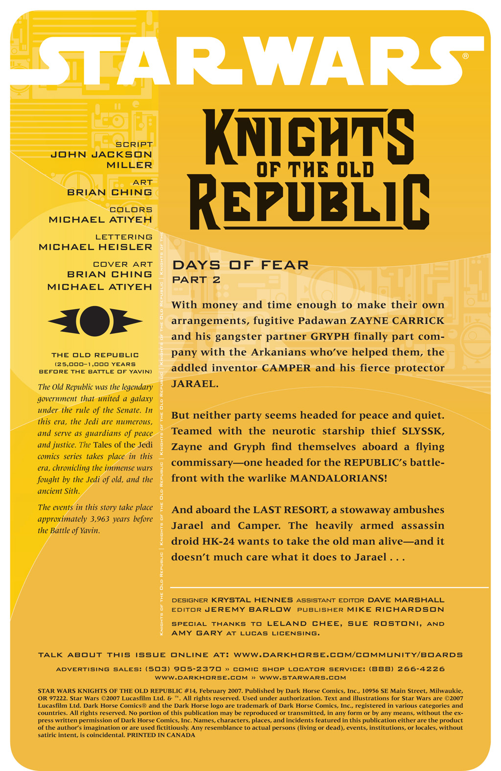 Read online Star Wars: Knights Of The Old Republic comic -  Issue #14 - 2