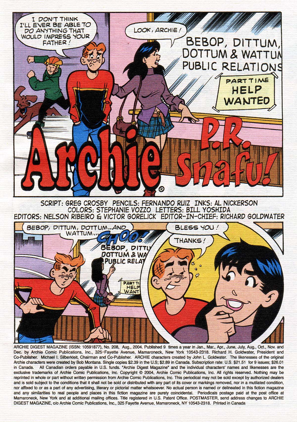 Read online Archie Digest Magazine comic -  Issue #208 - 2